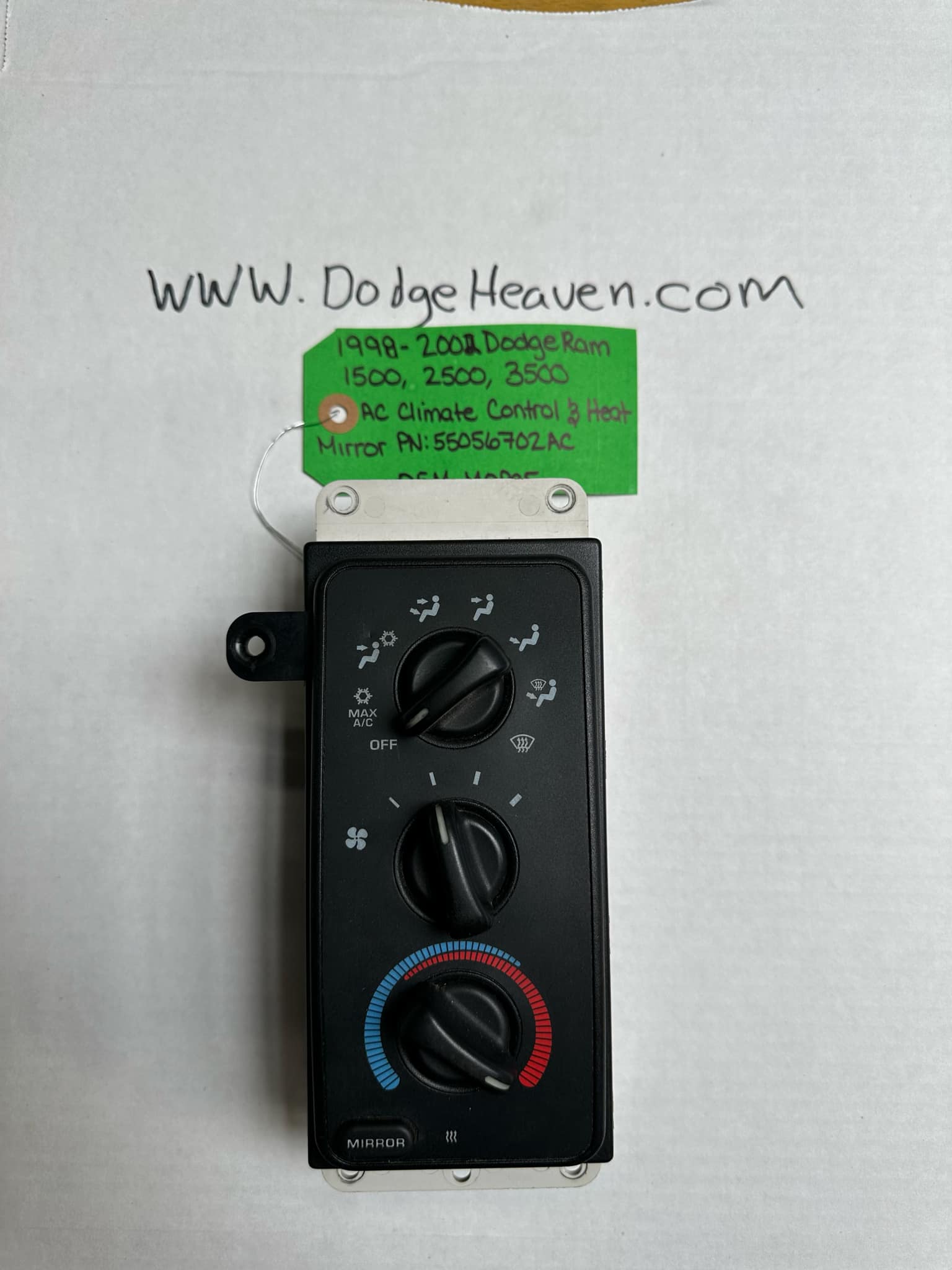 1998.5-2002 Dodge Ram 1500/2500/3500 Climate Control w/ AC, Heated Mirrors Switch (OEM)