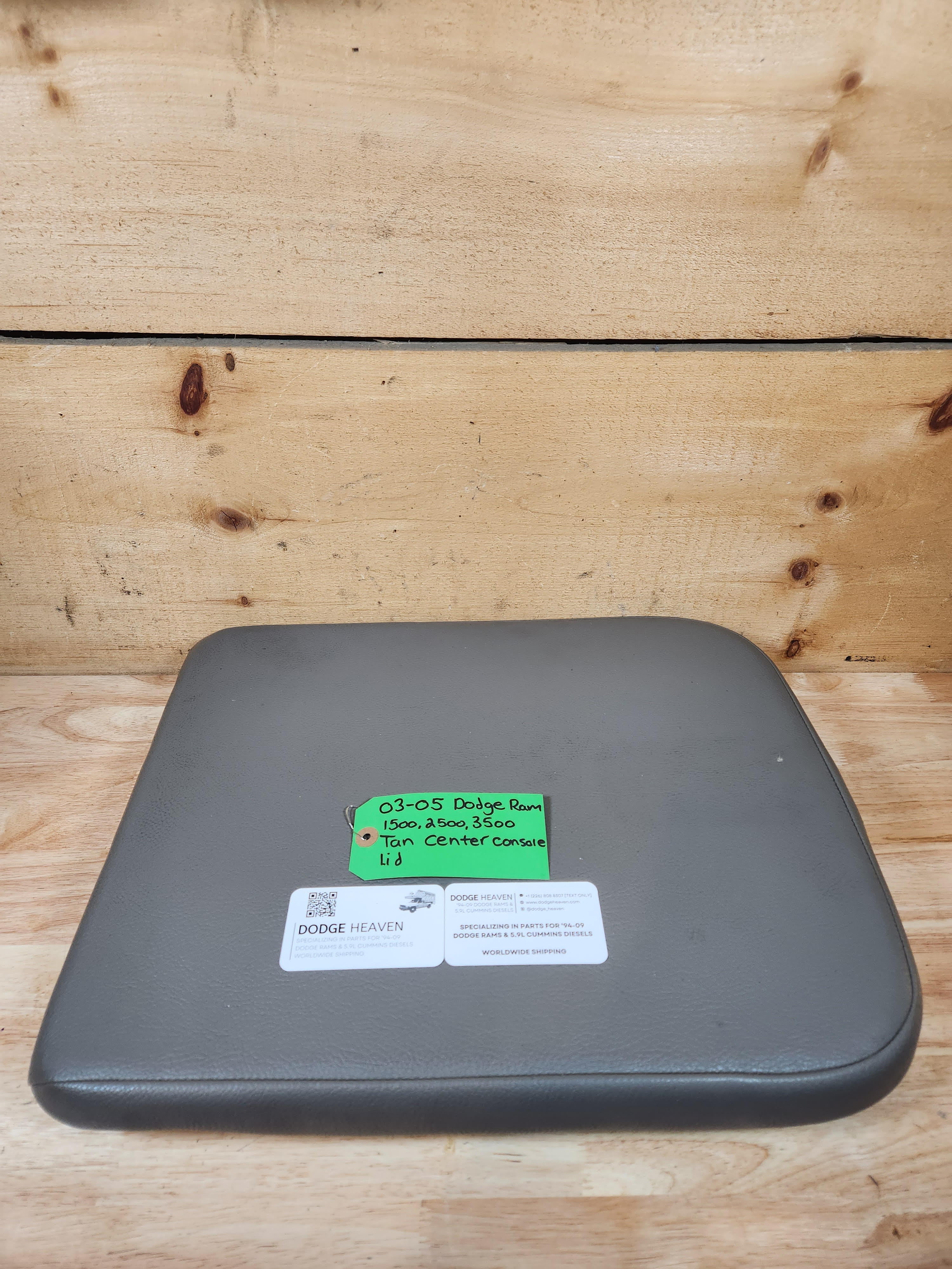 2003-2005 Dodge Ram 1500 2500 3500 Cummins Center Console Lid Tan / Taupe (OEM)