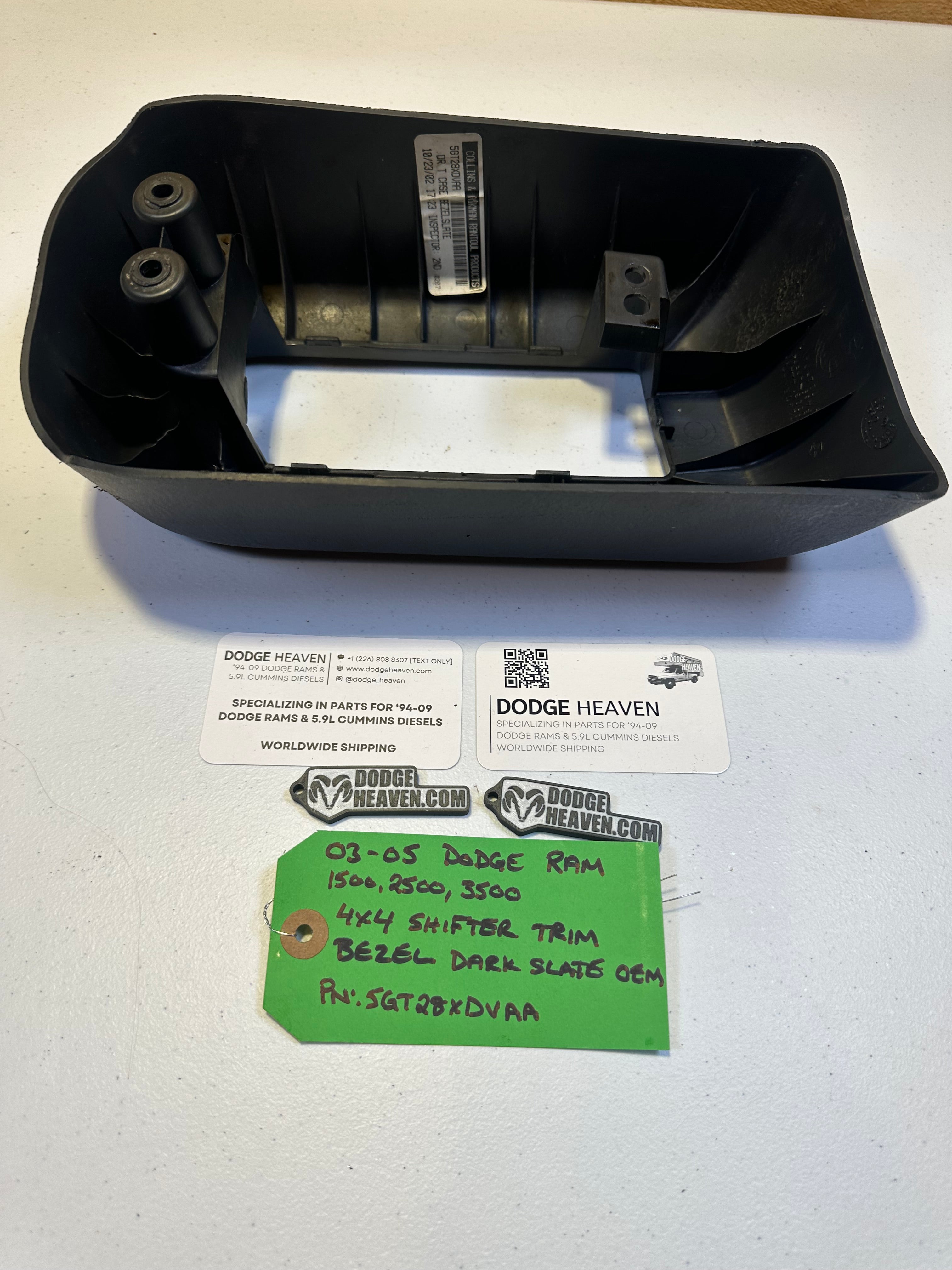 2003-2005 Dodge Ram 1500 2500 3500 4x4 Shifter Trim Bezel Dark Grey (OEM)