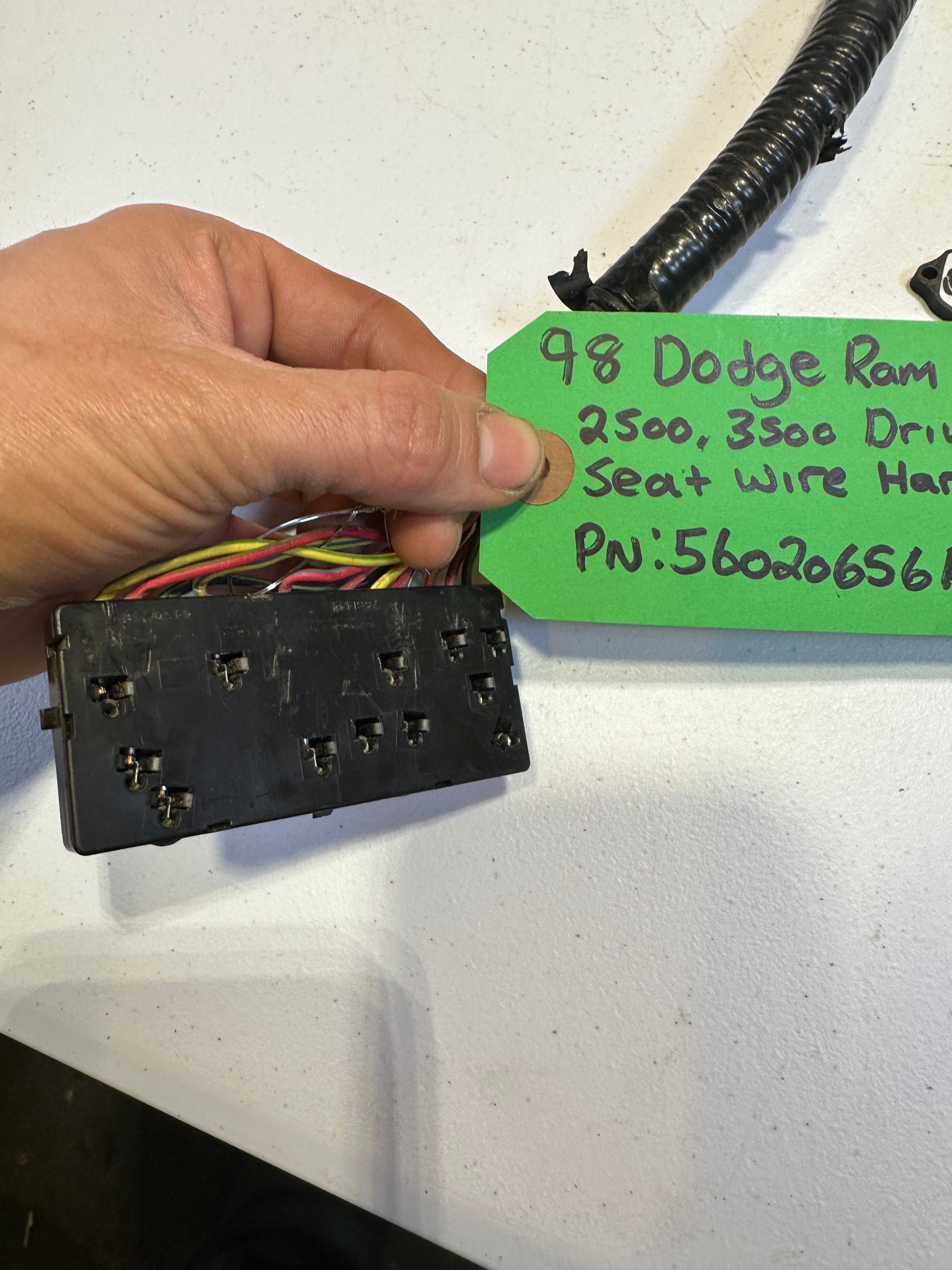 1998-1998 Dodge Ram 1500 2500 3500 Driver-Side Power Seat Wiring Harness (OEM)