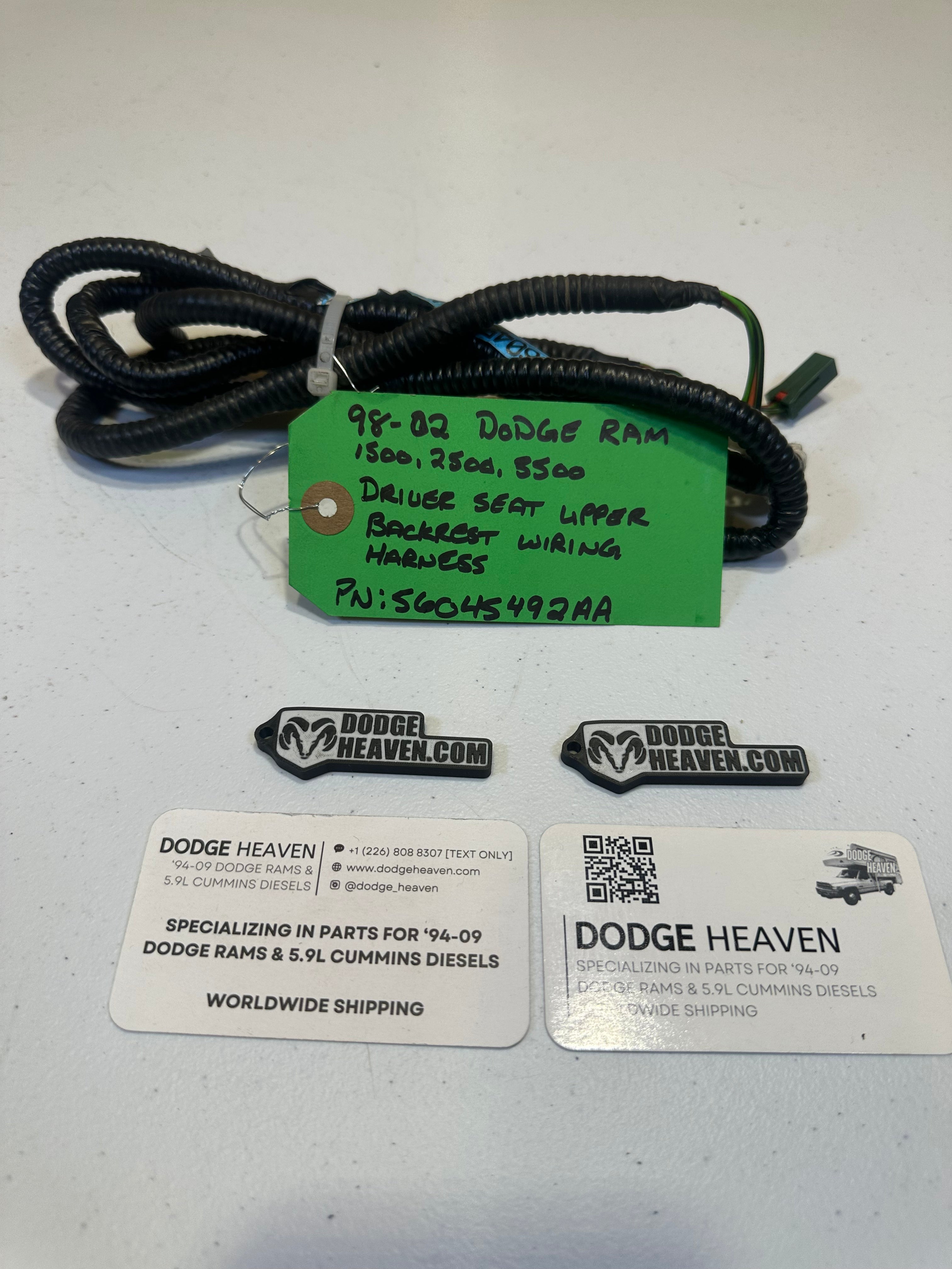 1998-2002 Dodge Ram Driver-Side Seat Belt Wiring Harness (OEM)