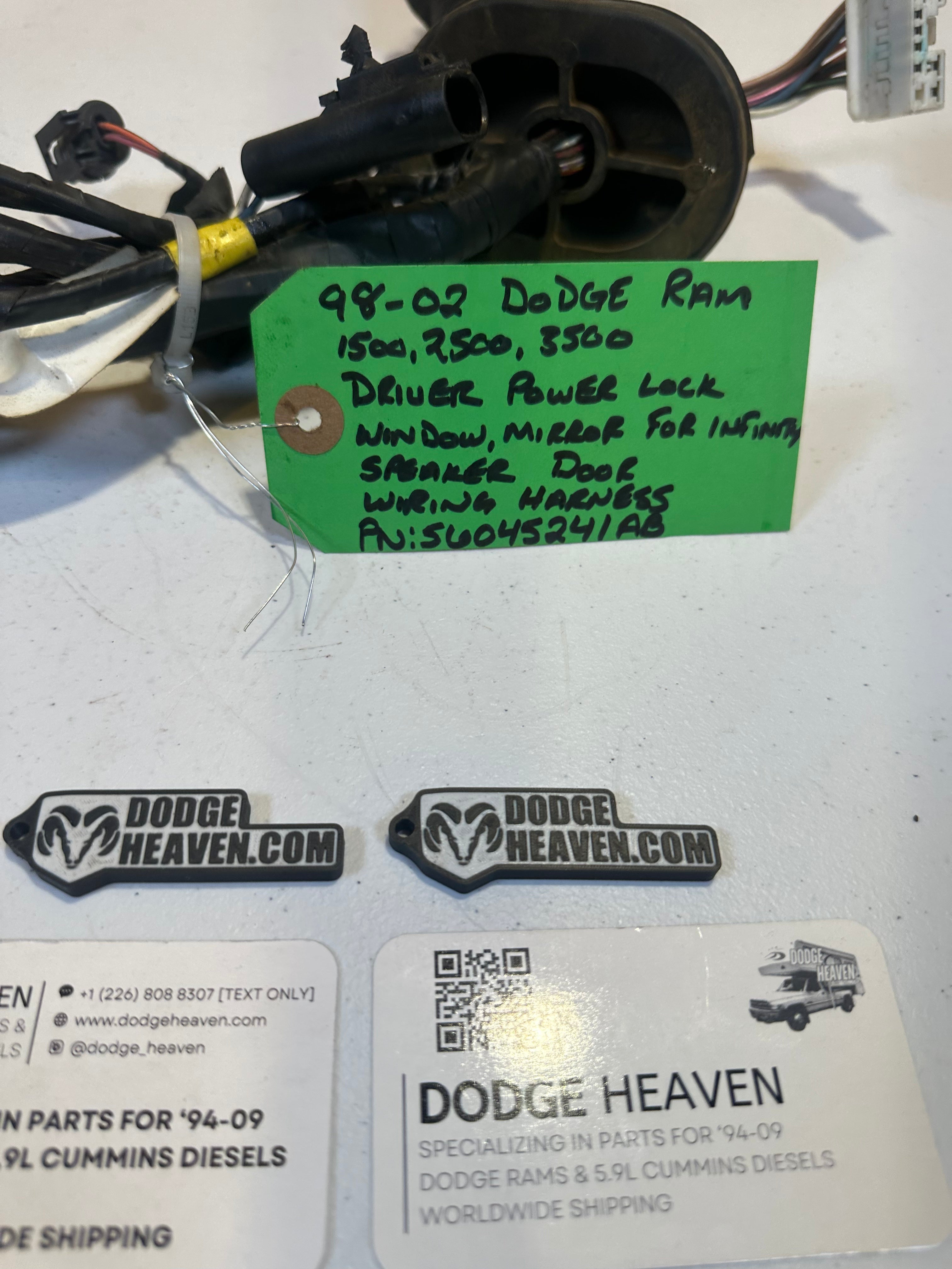 1998-2002 Ram 1500 2500 3500 Driver-Side Door Harness w/ Infinity (OEM)