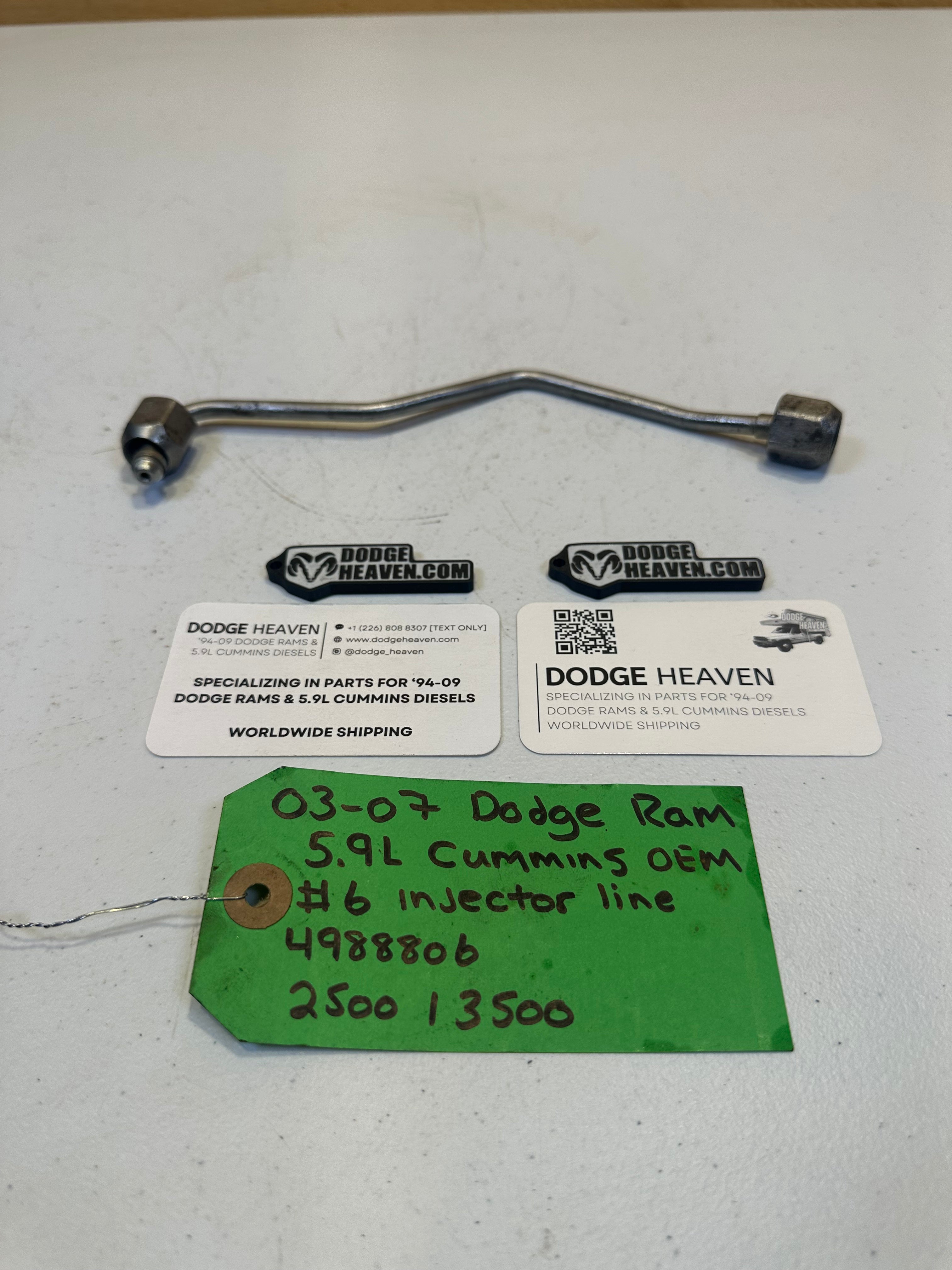 2003-2007 Dodge Ram 2500 3500 5.9L Cummins CR Injector Line #6 (OEM)