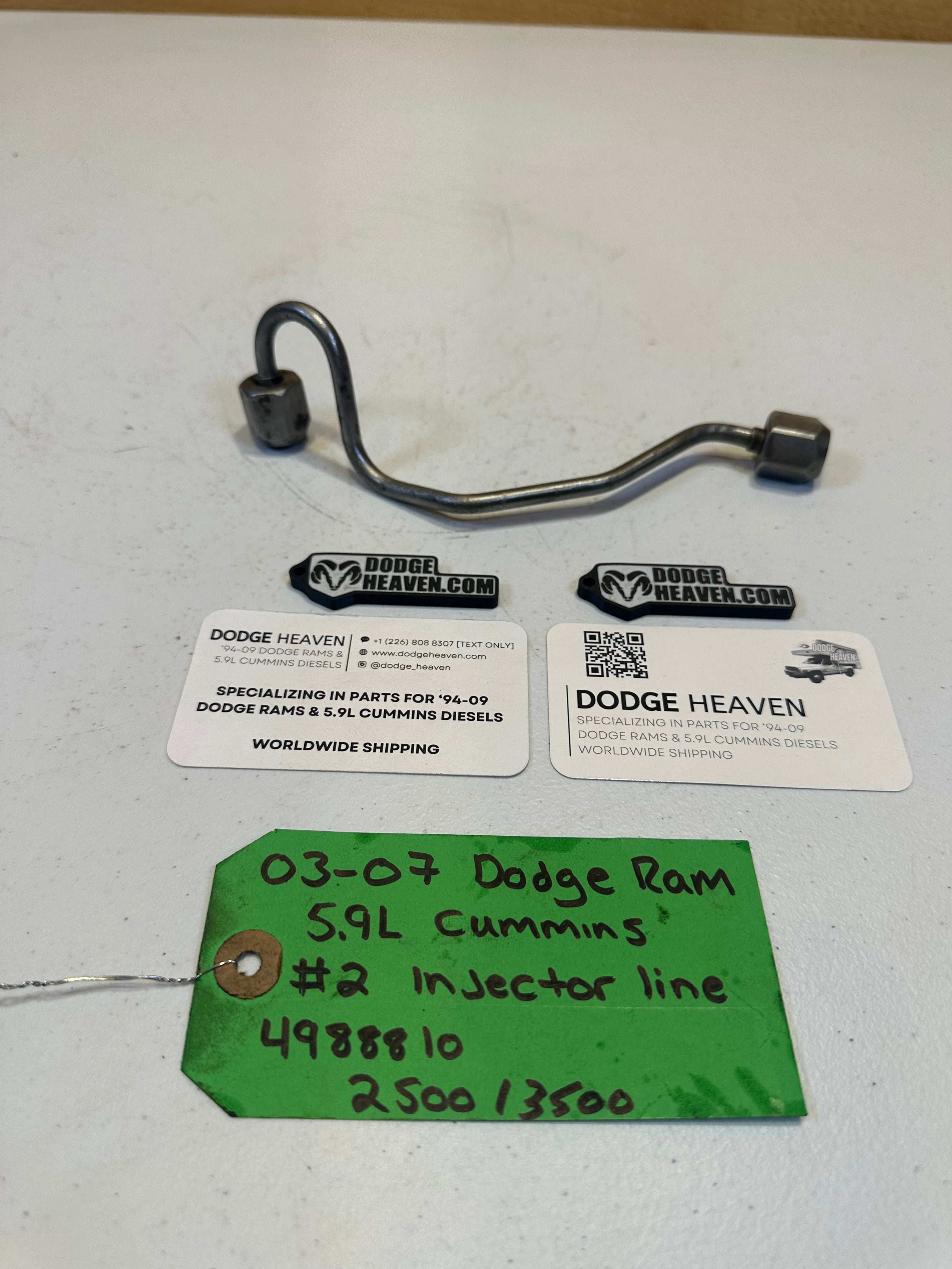 2003-2007 Dodge Ram 2500 3500 5.9L Cummins CR Injector Line  #2 (OEM)