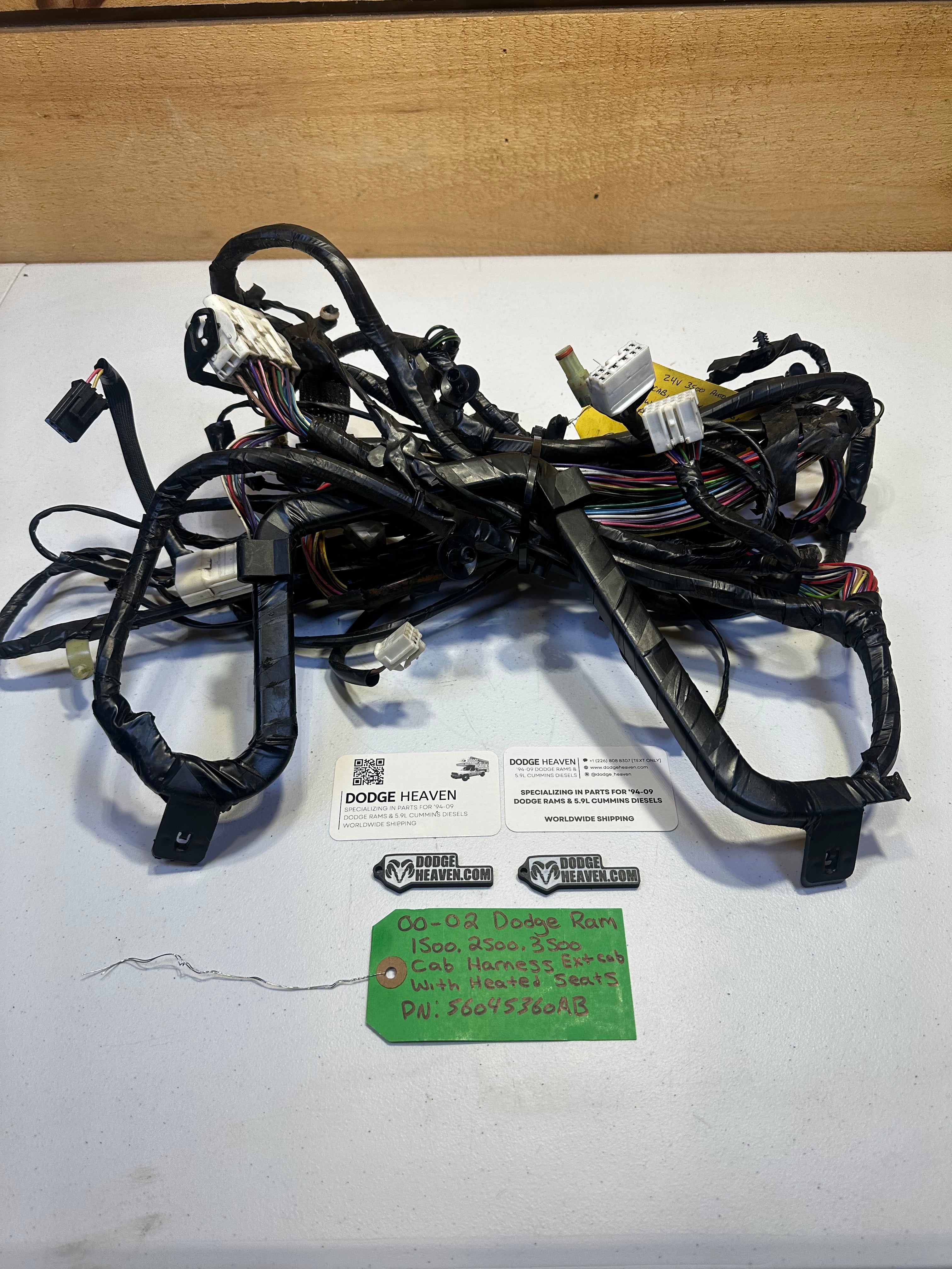 2000-2002 Dodge Ram Interior Cab Harness Ext Cab Heated Seats (OEM)