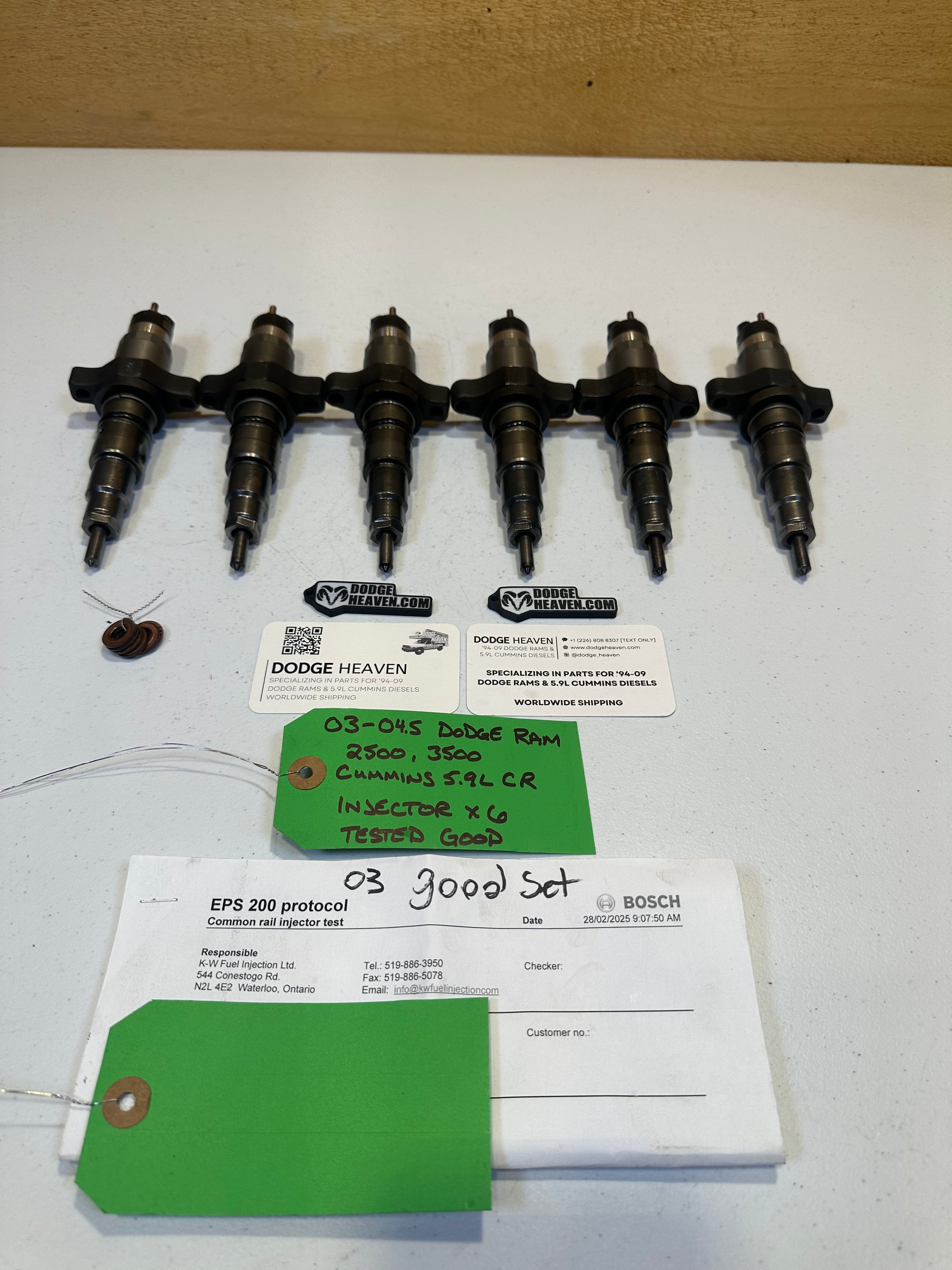 2003-2004.5 Dodge Ram 2500 3500 5.9L Cummins CR Bosch Injectors (OEM)
