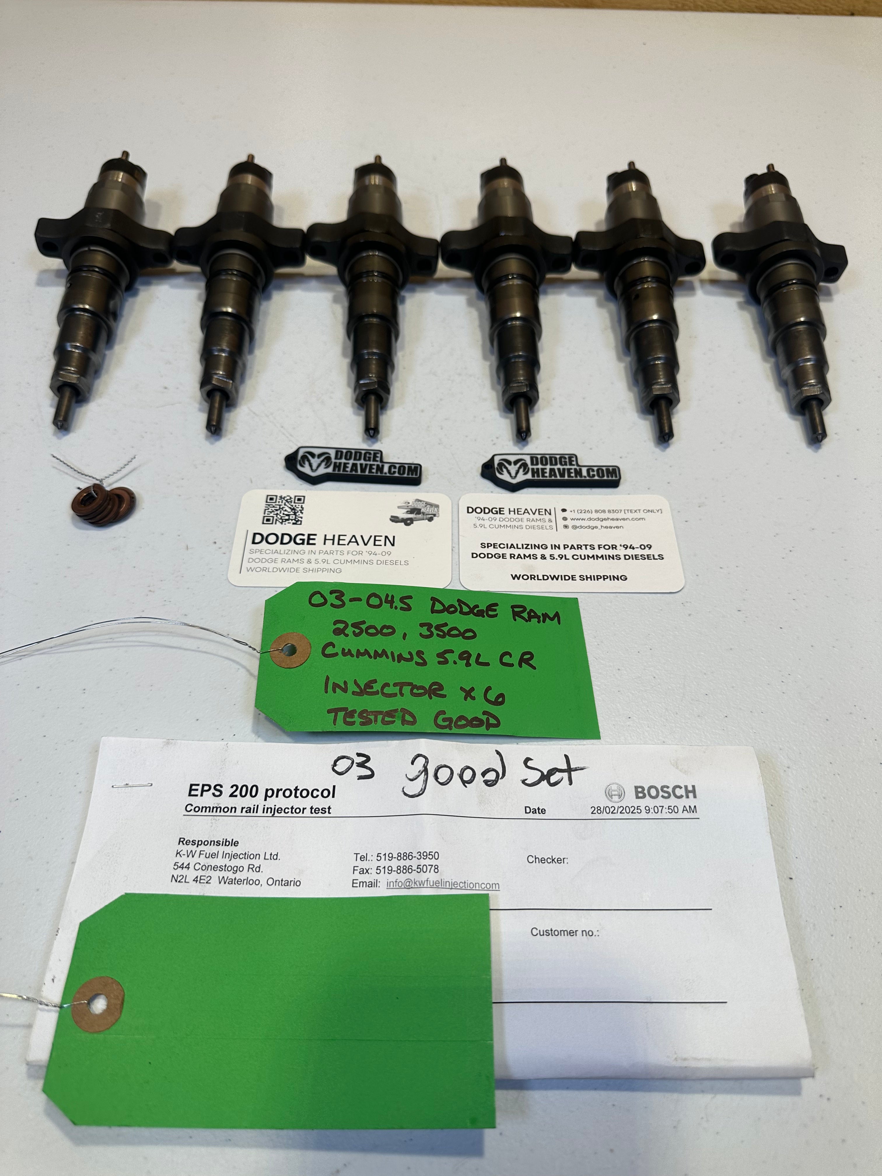 2003-2004.5 Dodge Ram 2500 3500 5.9L Cummins CR Bosch Injectors (OEM)