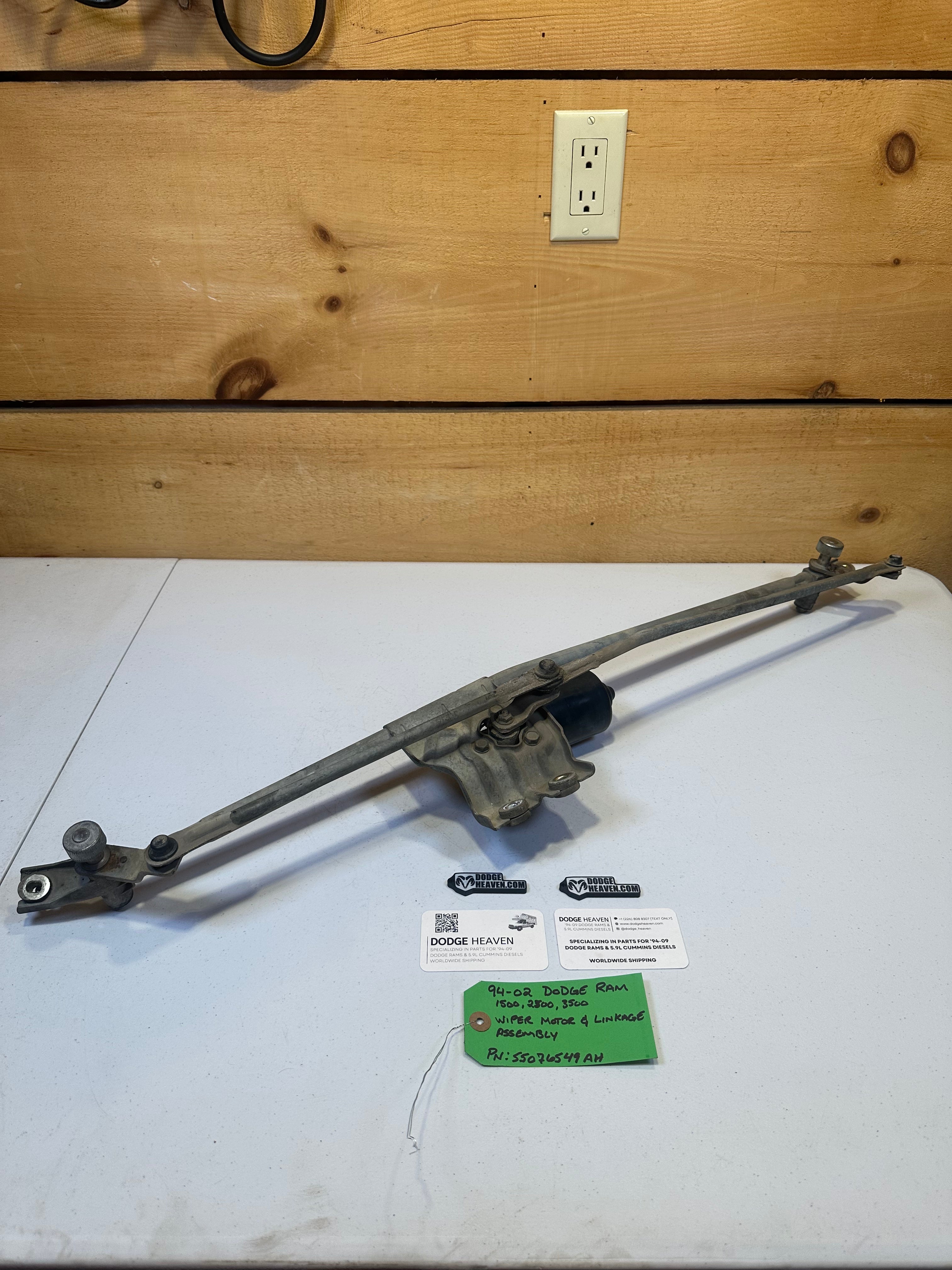 1994-2002 Dodge Ram 1500 2500 3500 Windshield Wiper Motor & Linkage (OEM)