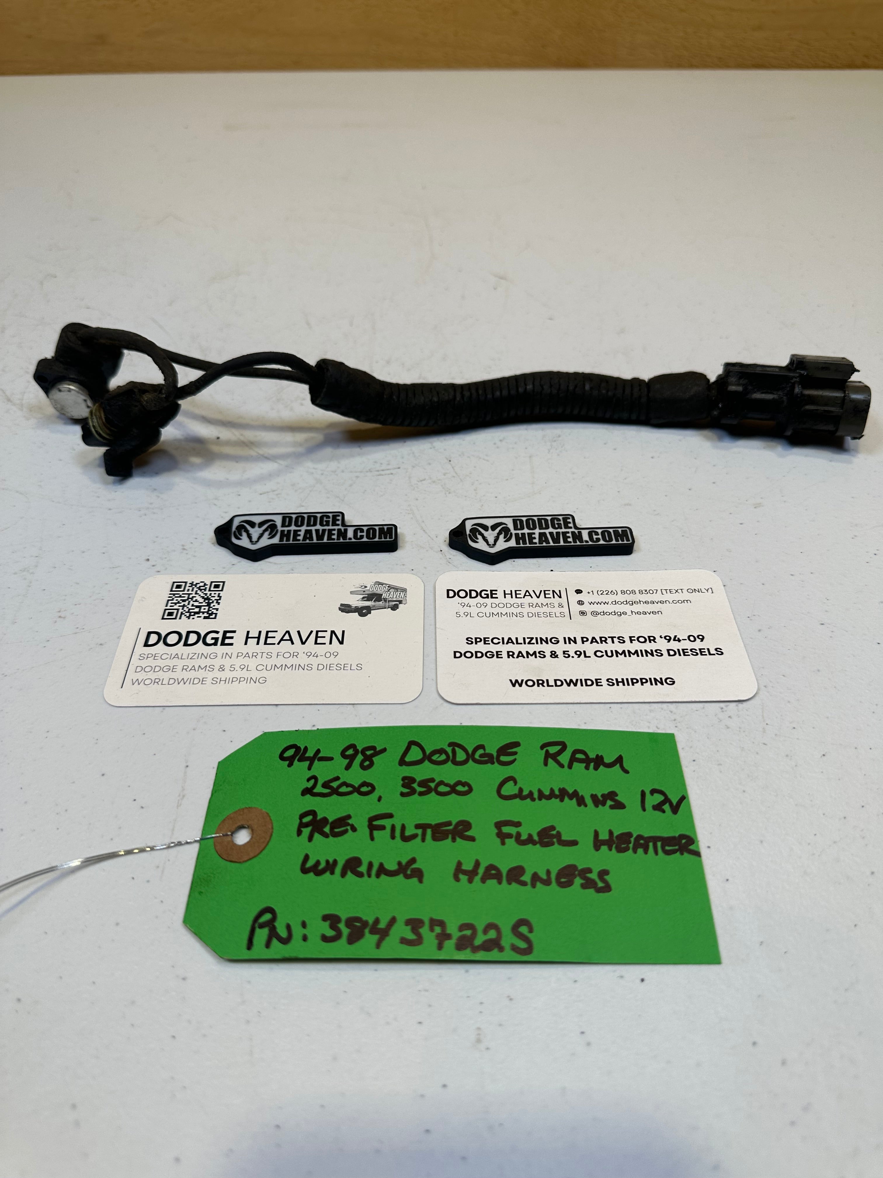 1994-1998 Dodge Ram Pre Filter / Fuel Heater Wiring Harness 12V 5.9L Cummins (OEM)
