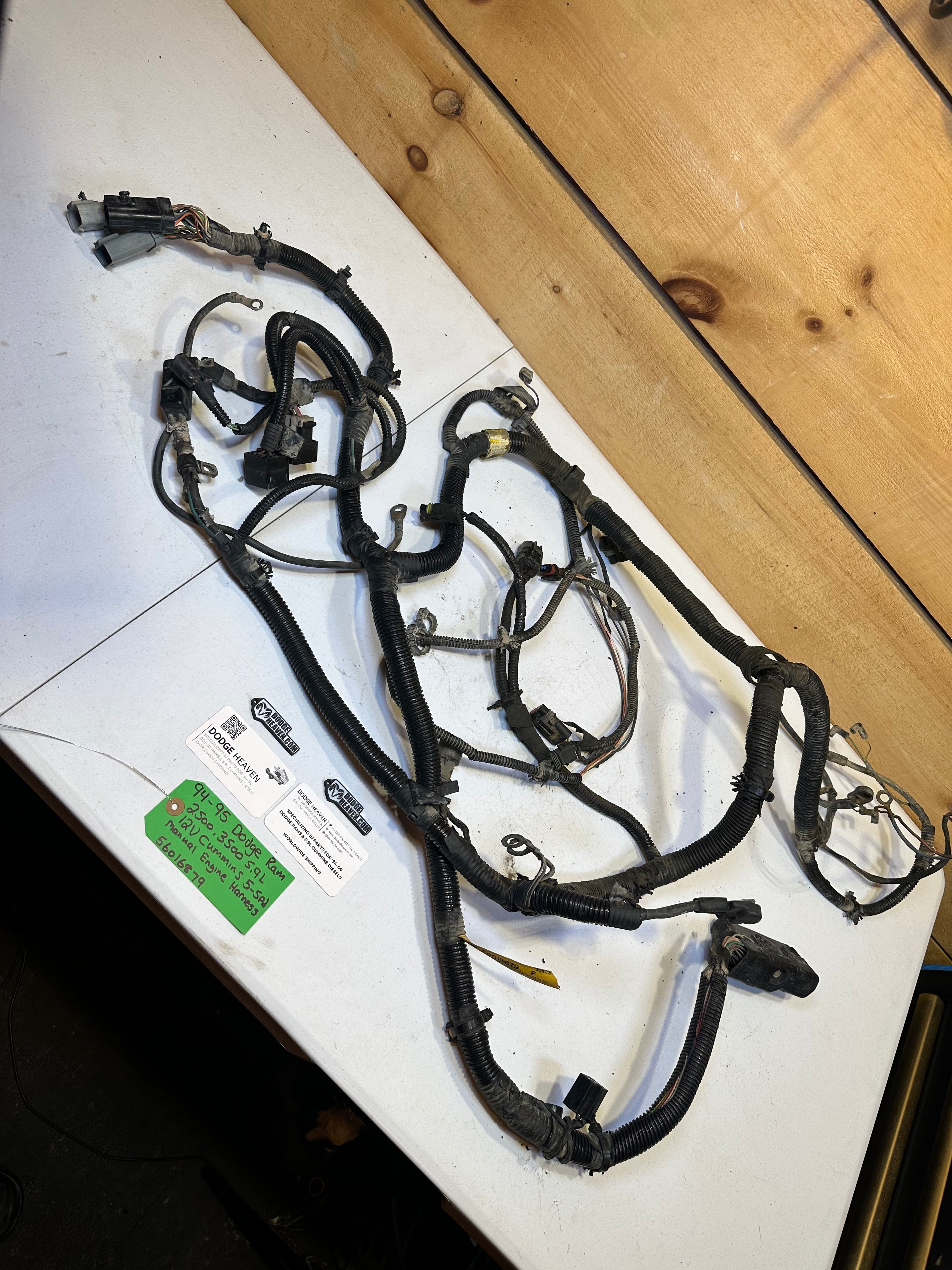 1994-1995 Dodge Ram 5.9L 12V Cummins 5spd Manual Engine & Transmission Harness (OEM)