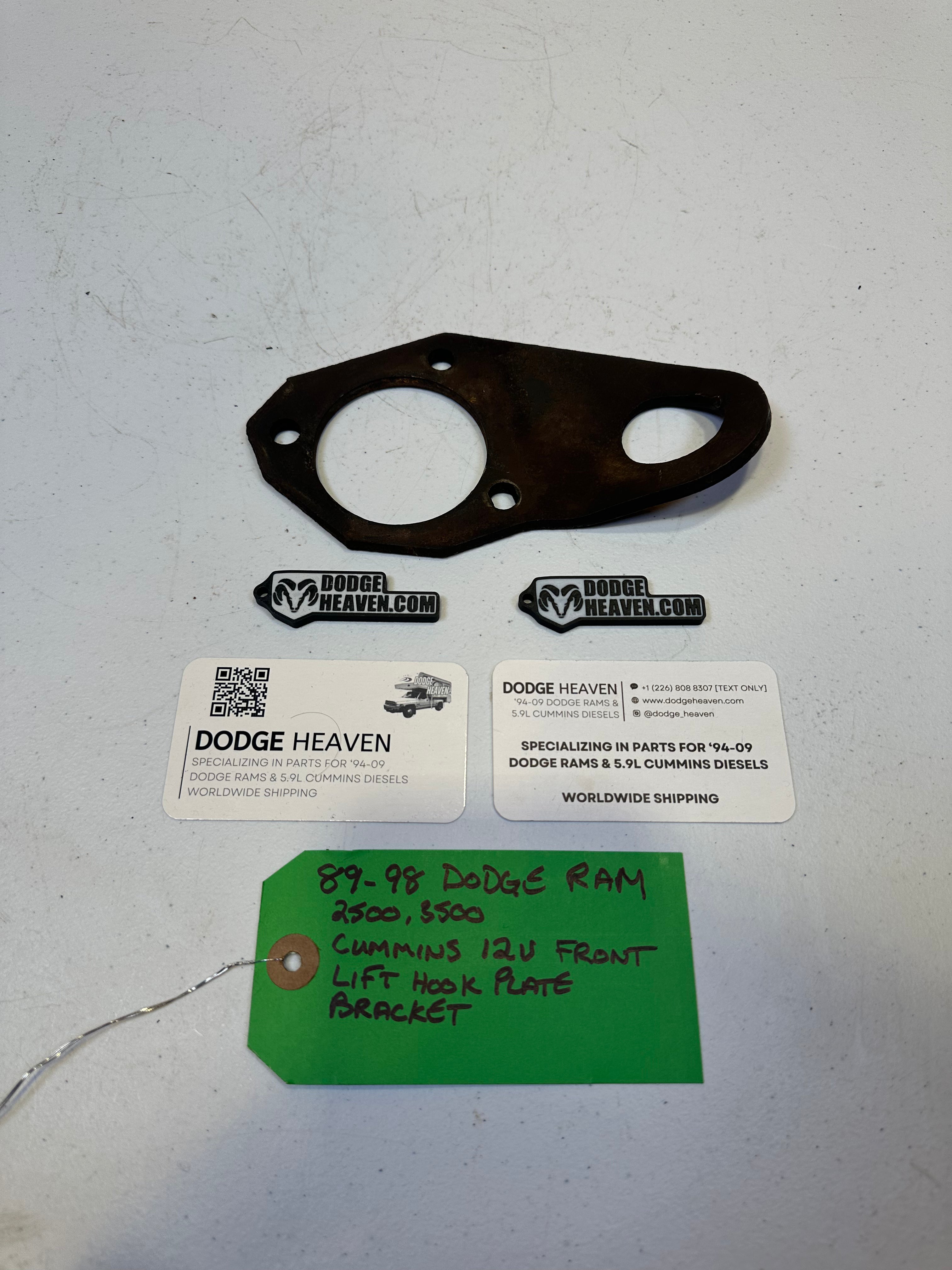 1989-1998 Dodge Ram 12V 5.9L Cummins Front Lift Hook Plate Bracket