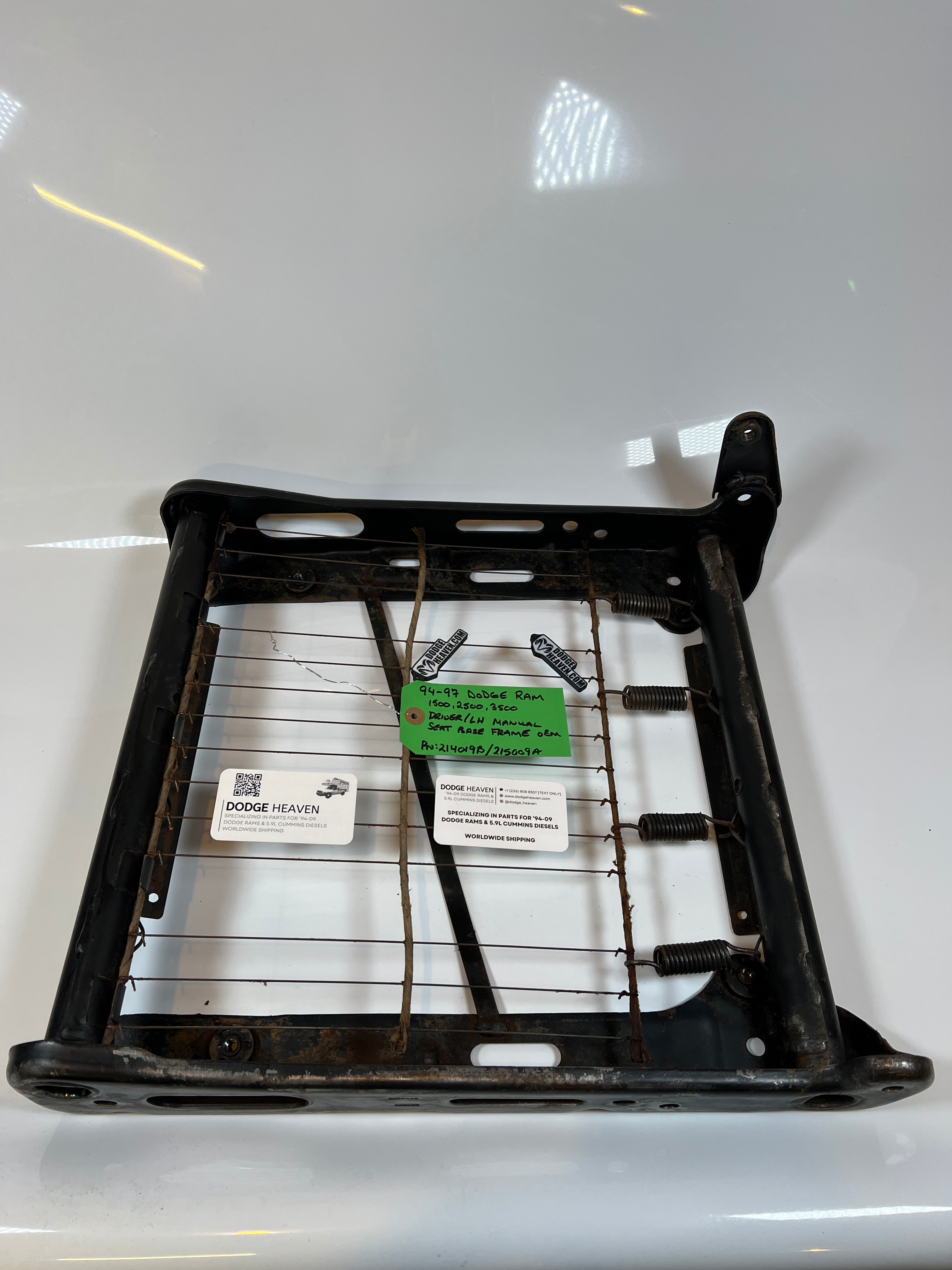 1994-1997 Dodge Ram Driver / LH manual Seat Base Frame