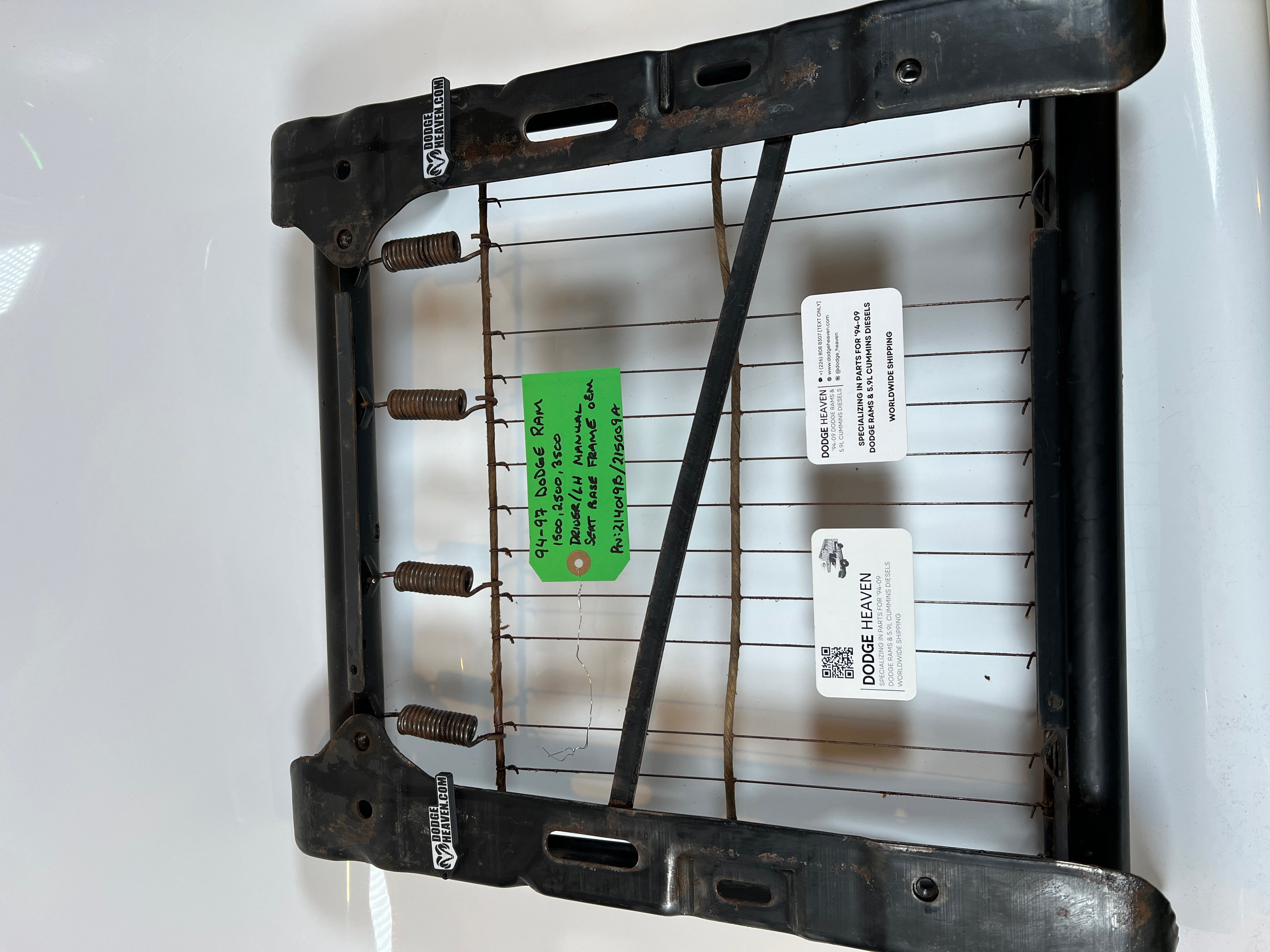 1994-1997 Dodge Ram Driver / LH manual Seat Base Frame