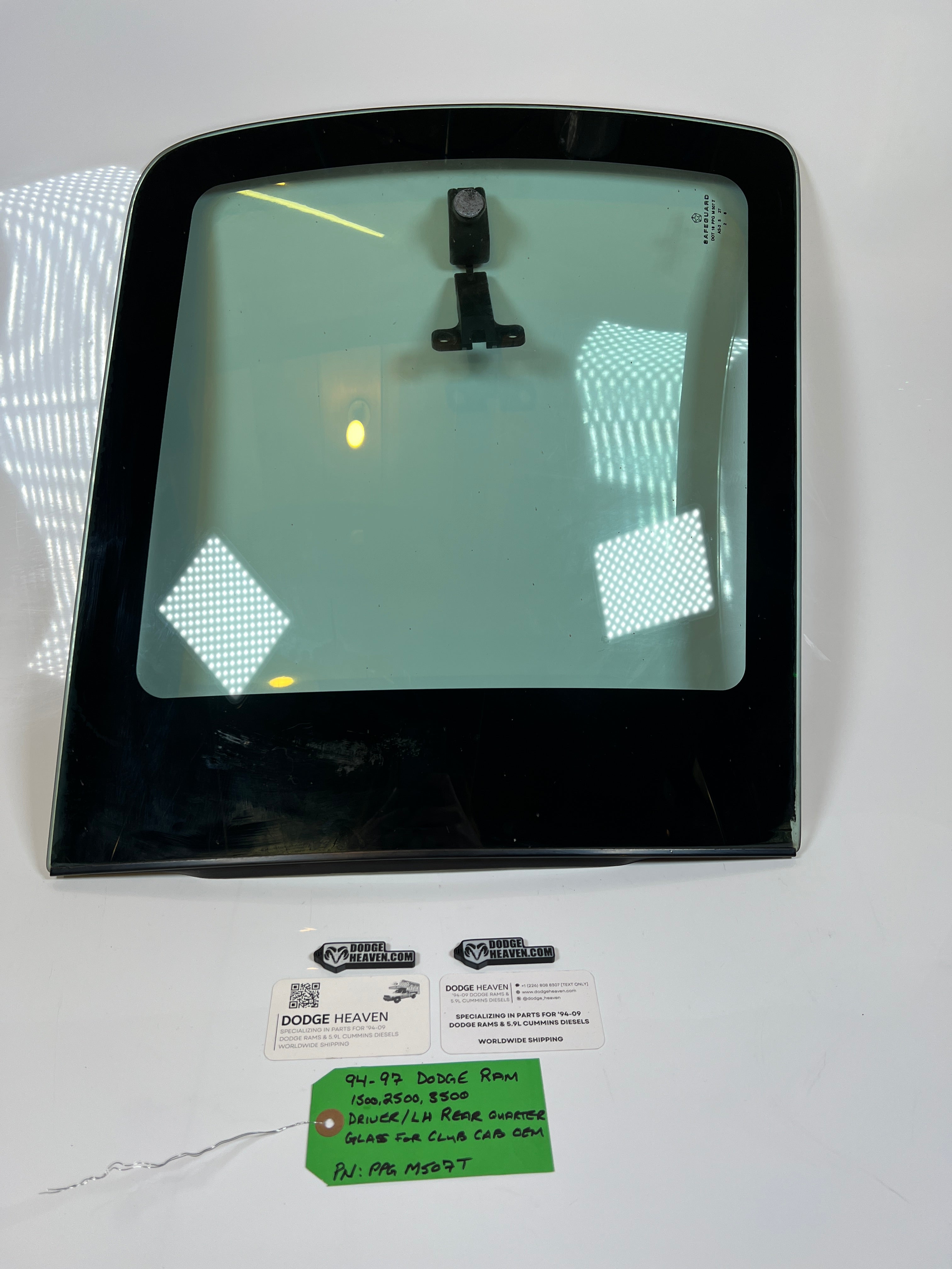1994-1997 Dodge Ram Driver /  LH Rear Quarter Glass Club Cab