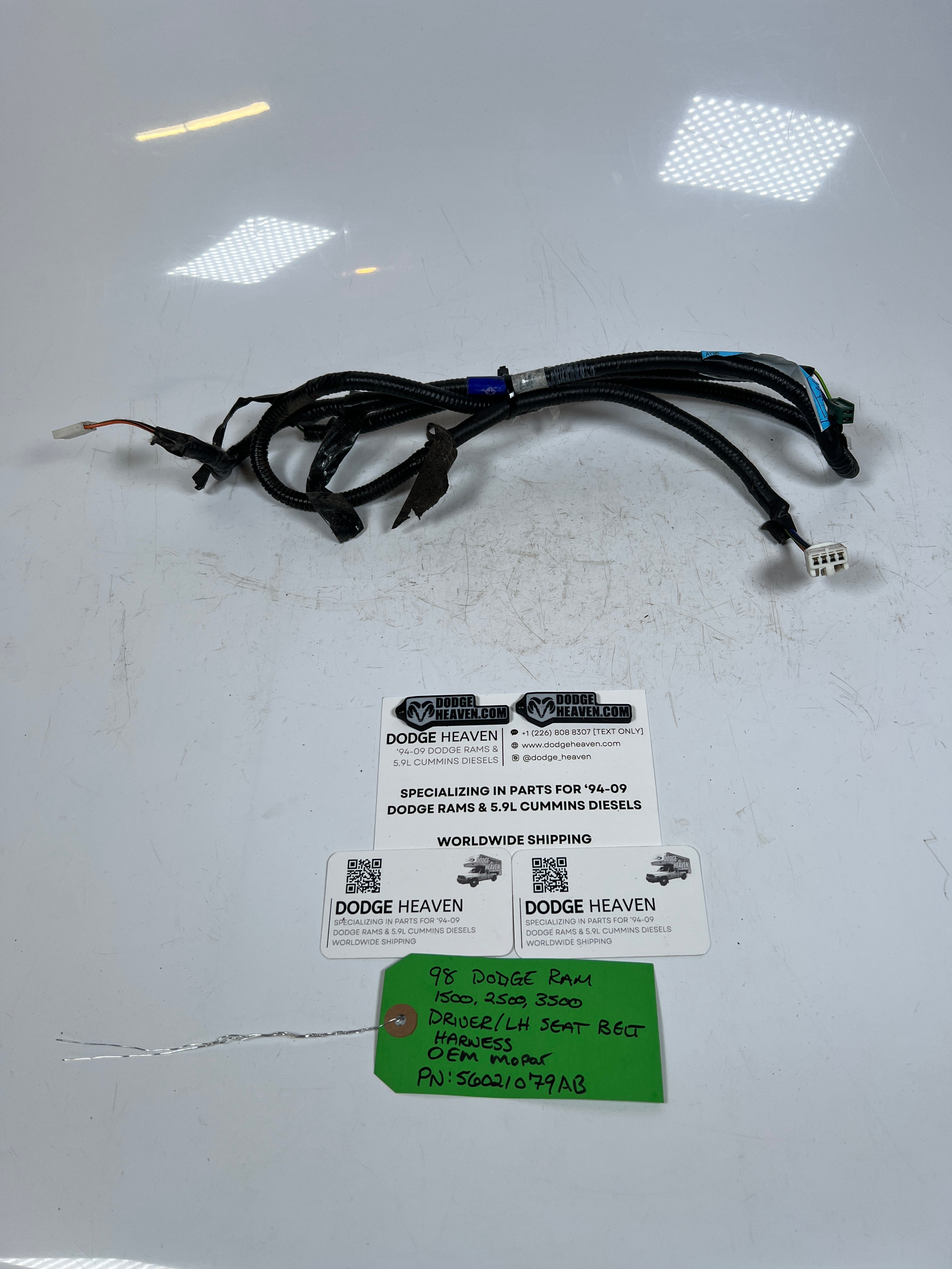 1998-1998 Dodge Ram 1500 2500 3500 Driver Side Seat Belt Wiring Harness