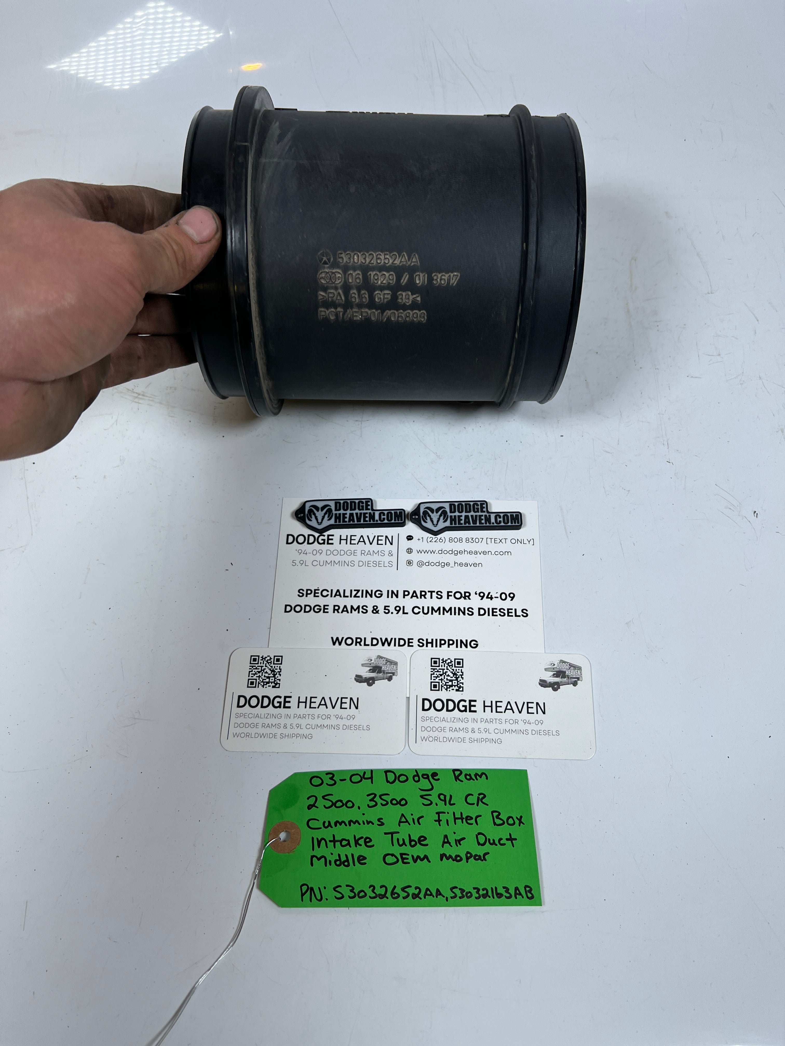 2003-2004 Dodge Ram 5.9L Cummins Air Filter Intake Duct / Tube