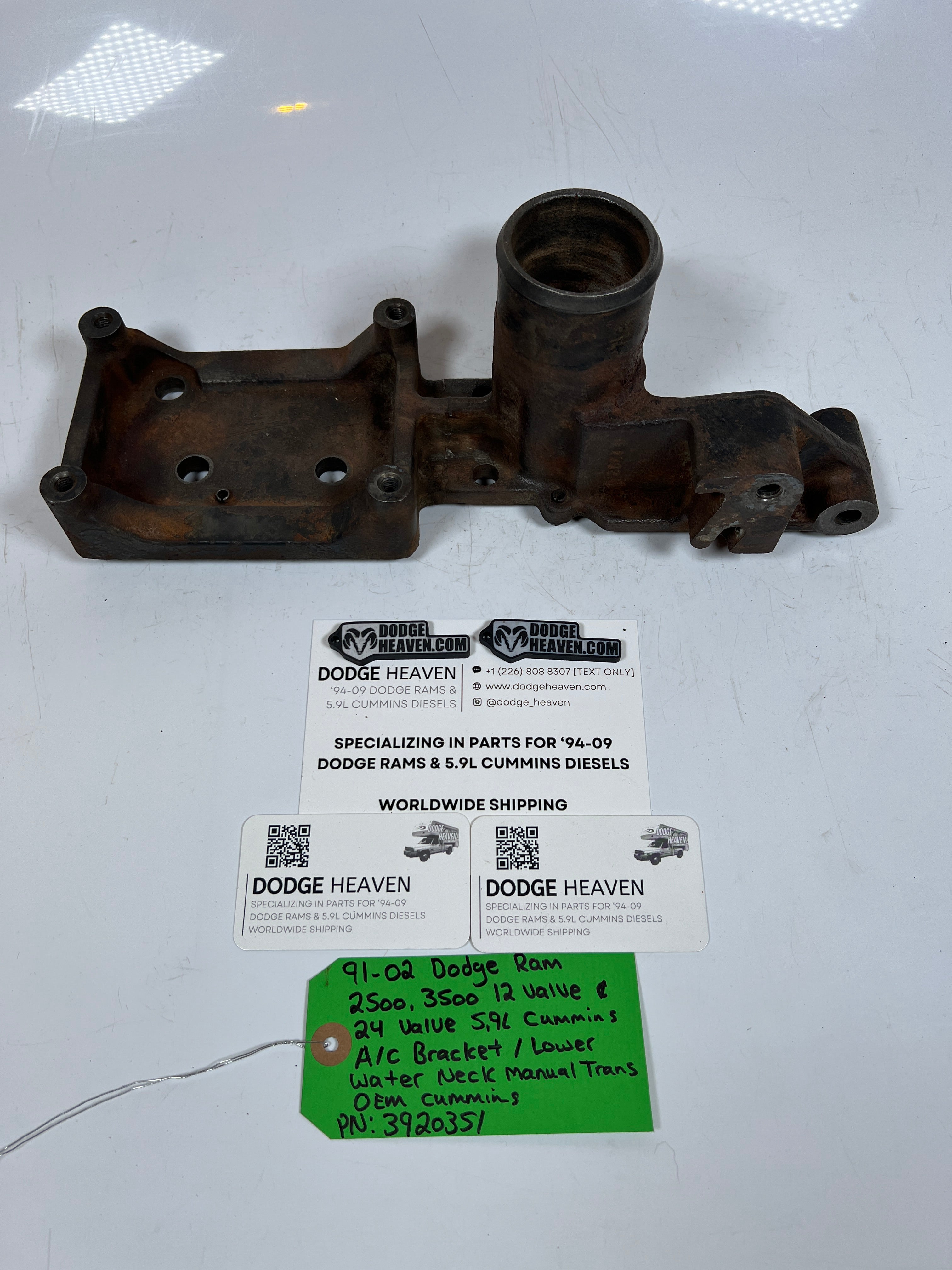 1991-2002 Dodge Ram 12V / 24V 5.9L 2500 3500 A/C Alternator Bracket Cummins (OEM)