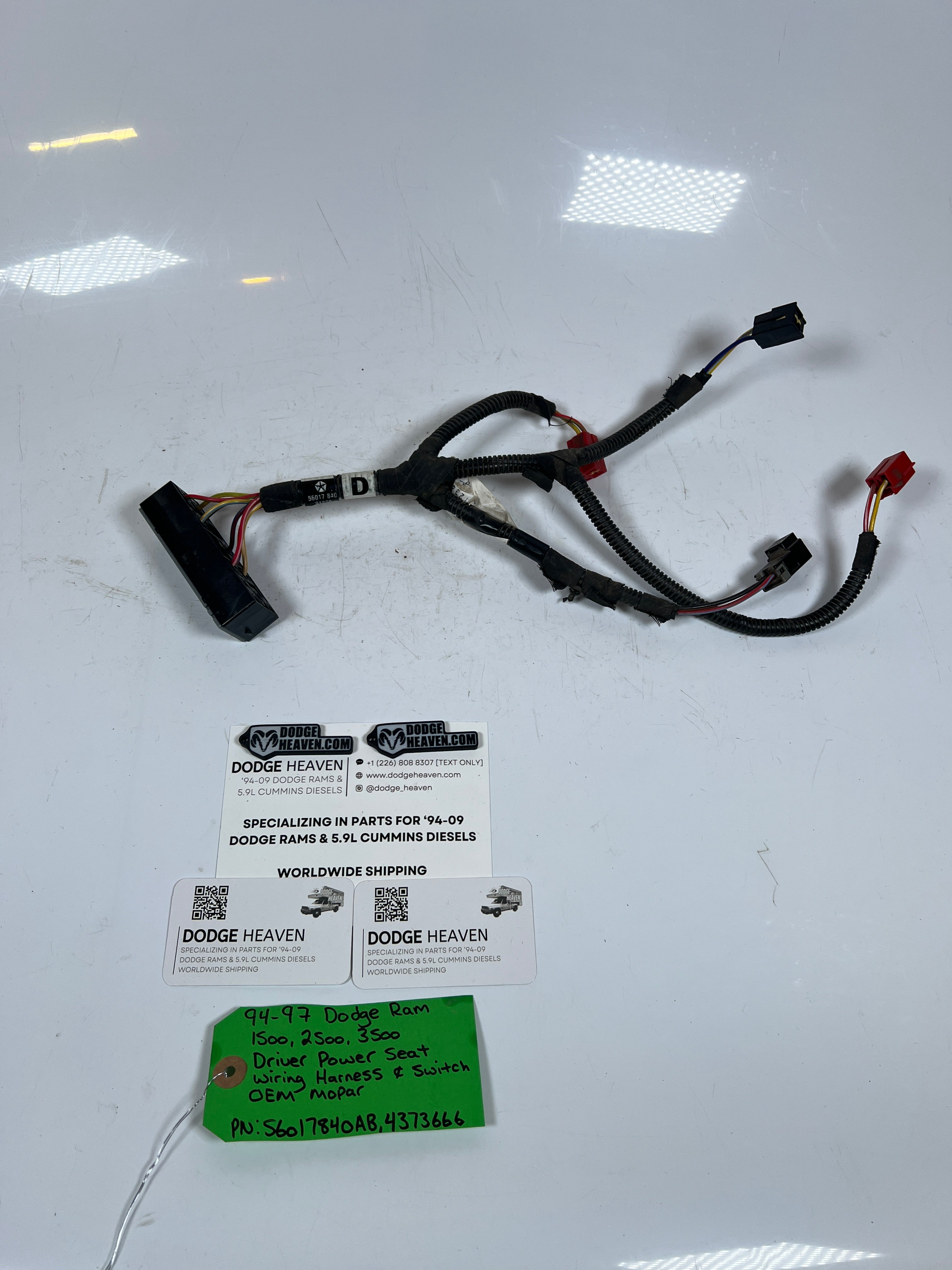 1994-1997 Dodge Ram Driver-Side Power Seat Wiring Harness & Switch (OEM)