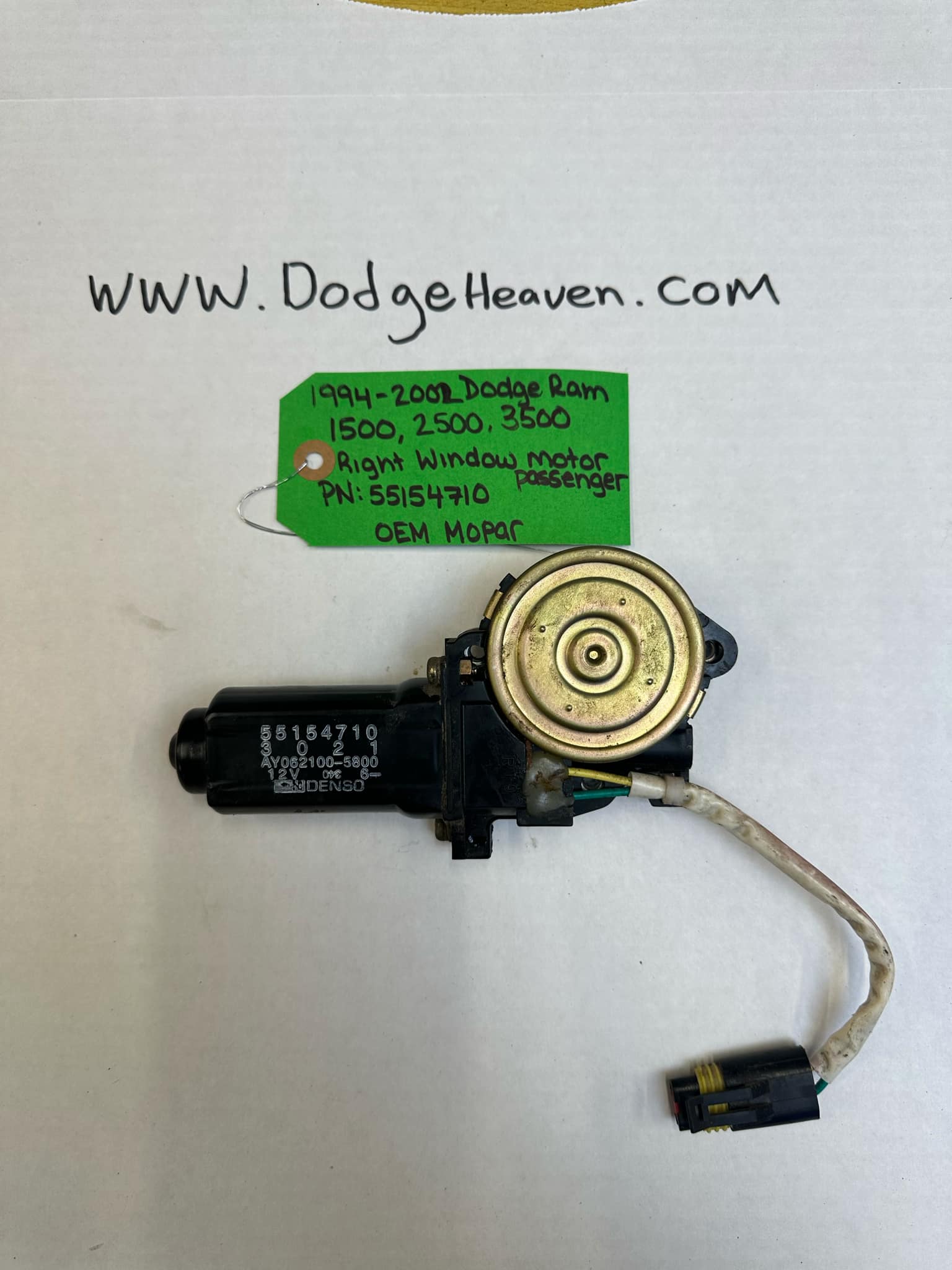 1994-2002 Dodge Ram 1500/2500/3500 Passenger-Side Window Motor (OEM)