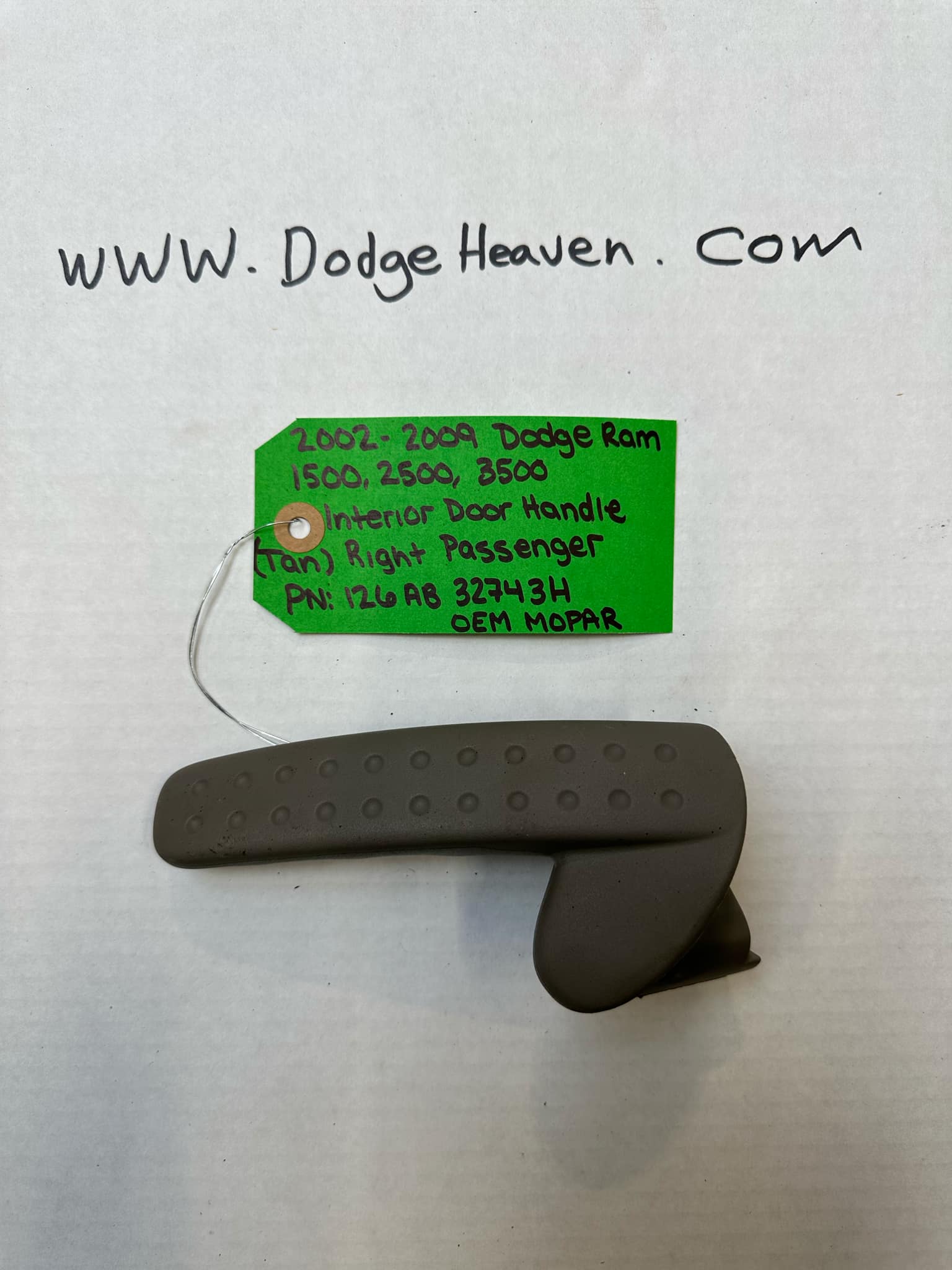 2002-2009 Dodge Ram 1500/2500/3500 Passenger-Side Interior Door Handle - Tan (OEM)