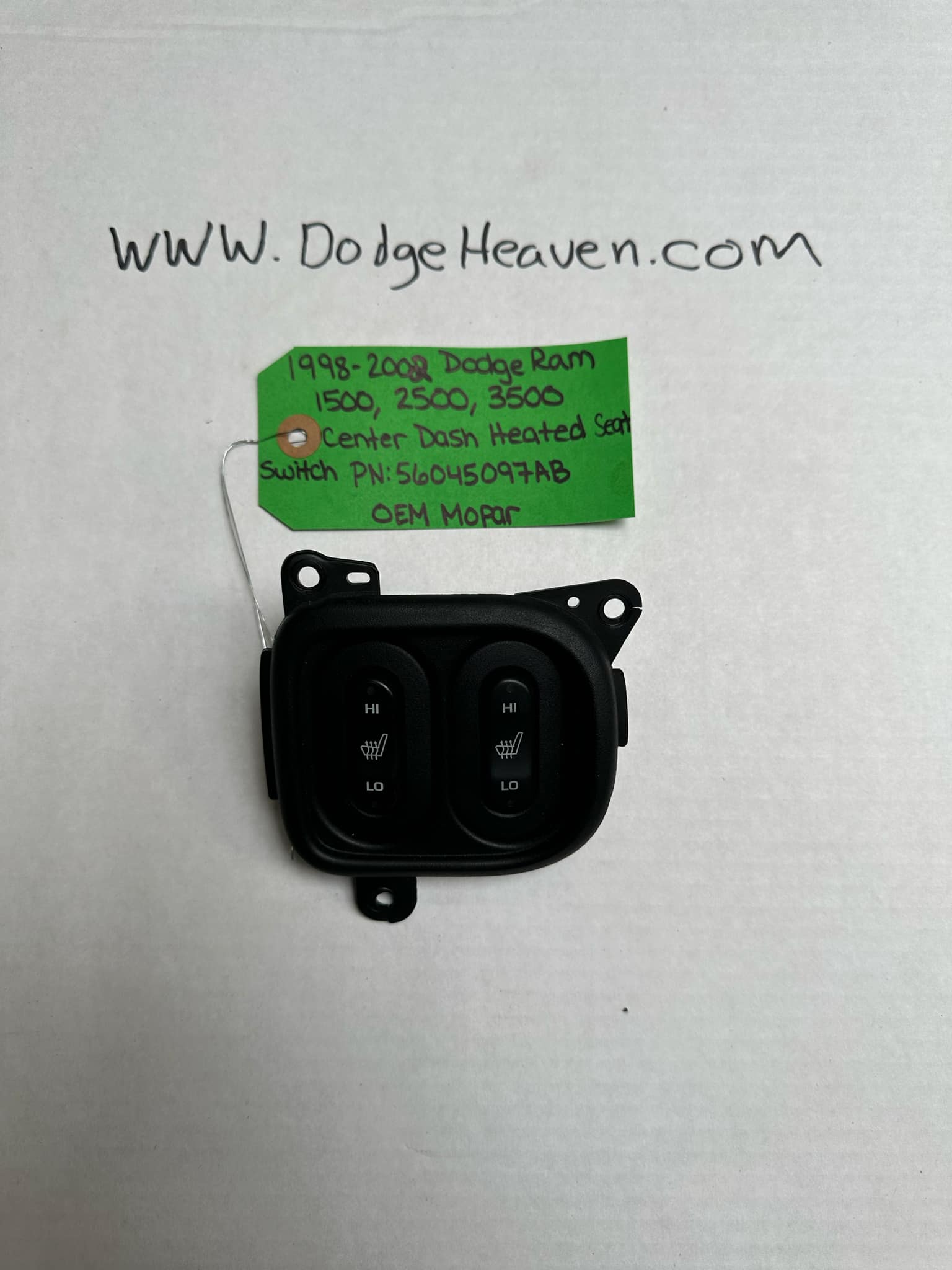 1998.5-2002 Dodge Ram 1500/2500/3500 Driver-side & Passenger-Side Heated Seat Controls w/ Bezel (OEM)