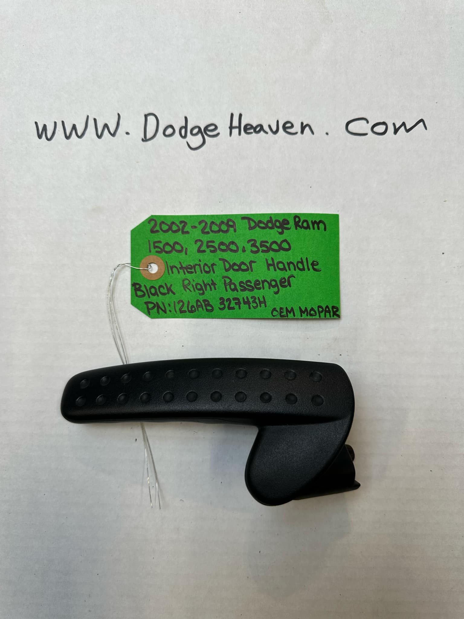 2002-2009 Dodge Ram 1500/2500/3500 Passenger-Side Interior Door Handle - Black (OEM)