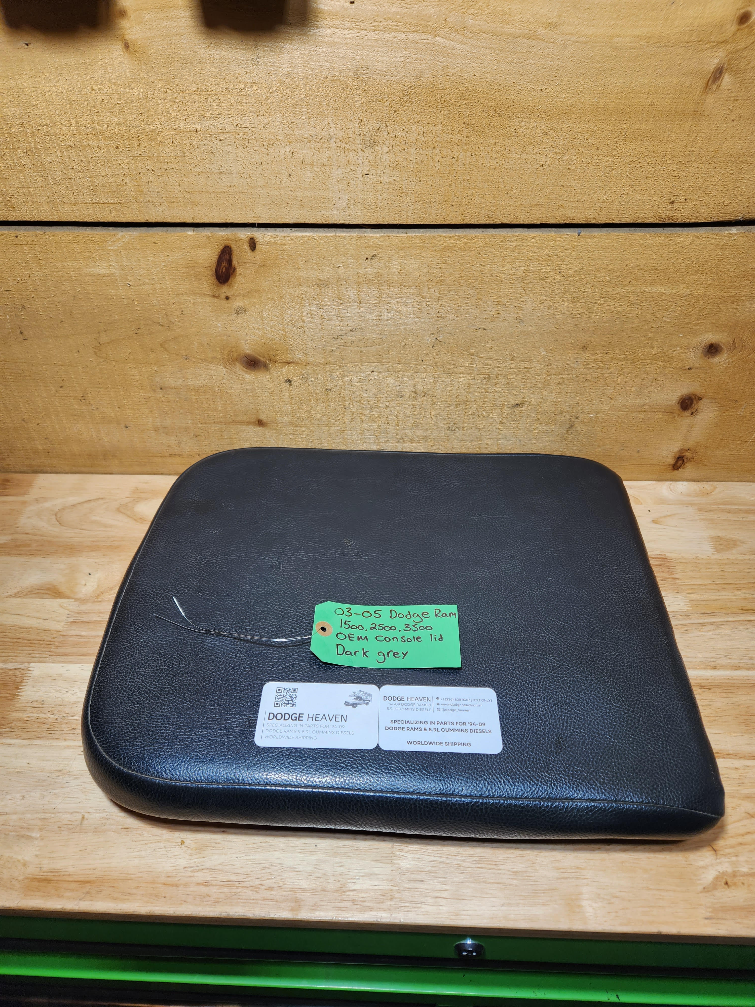 2003-2005 Dodge Ram 1500 2500 3500 Center Console Arm Rest Lid Leather (OEM)