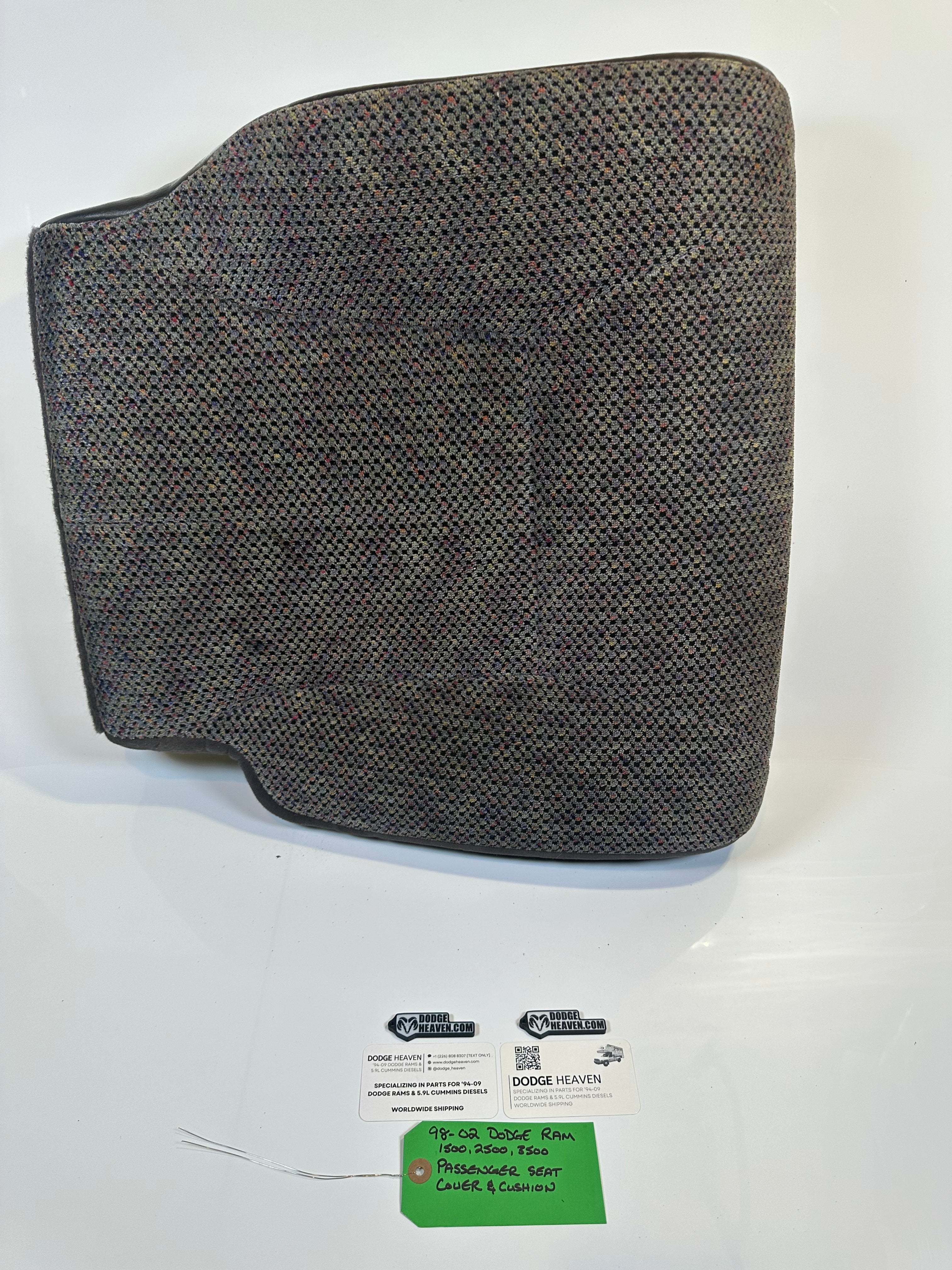 1998-2002 Dodge Ram 1500 2500 3500 Passenger-Side Dark Grey Seat Cushion (OEM)