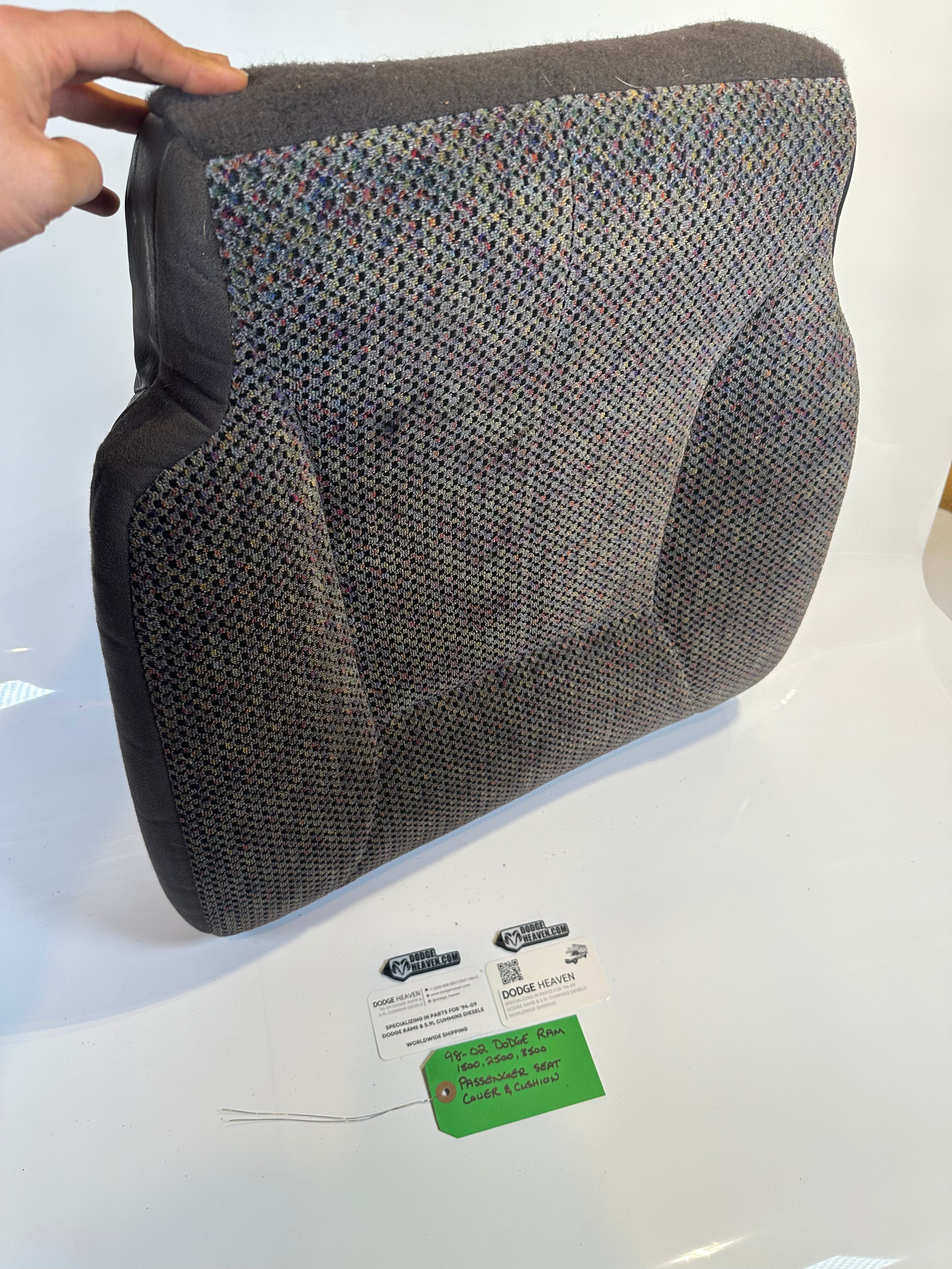 1998-2002 Dodge Ram 1500 2500 3500 Passenger-Side Dark Grey Seat Cushion (OEM)