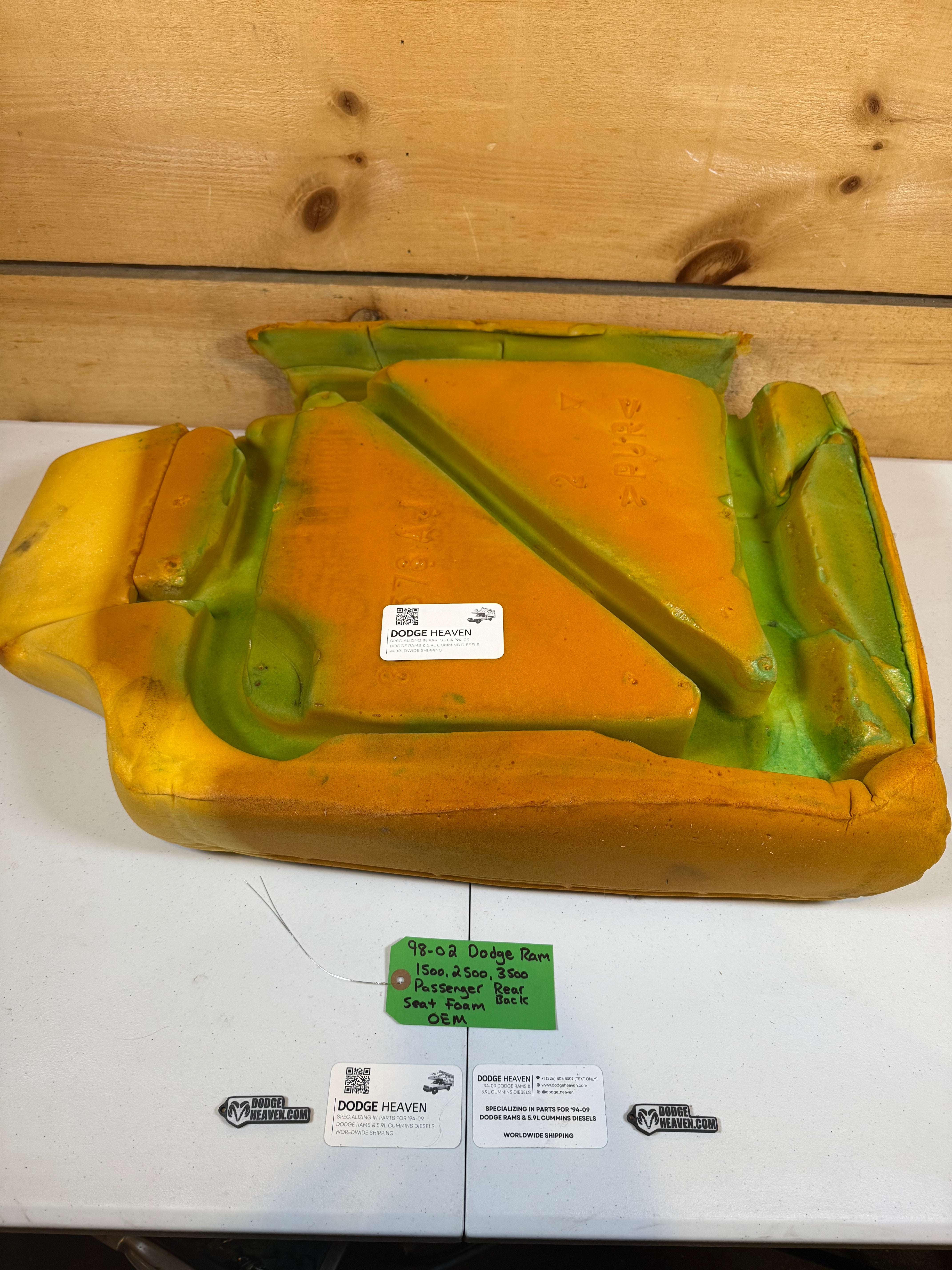 1998-2002 Dodge Ram 1500 2500 3500 Ext Cab Front Passenger-Side Seat Back Foam (OEM)
