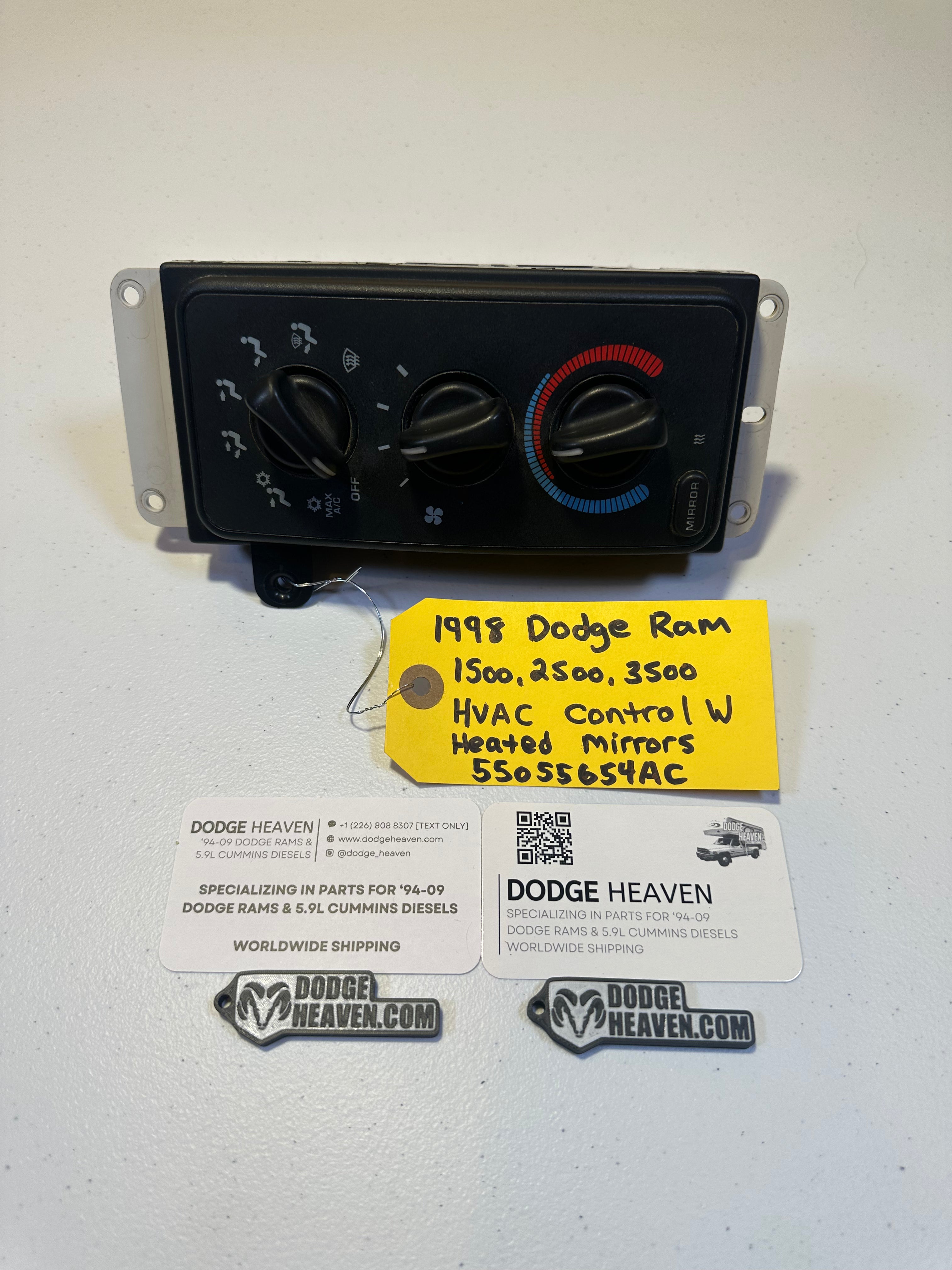 1998-1998 Dodge Ram 1500 2500 3500 HVAC Climate Control Temperature Heated Mirrors (OEM)