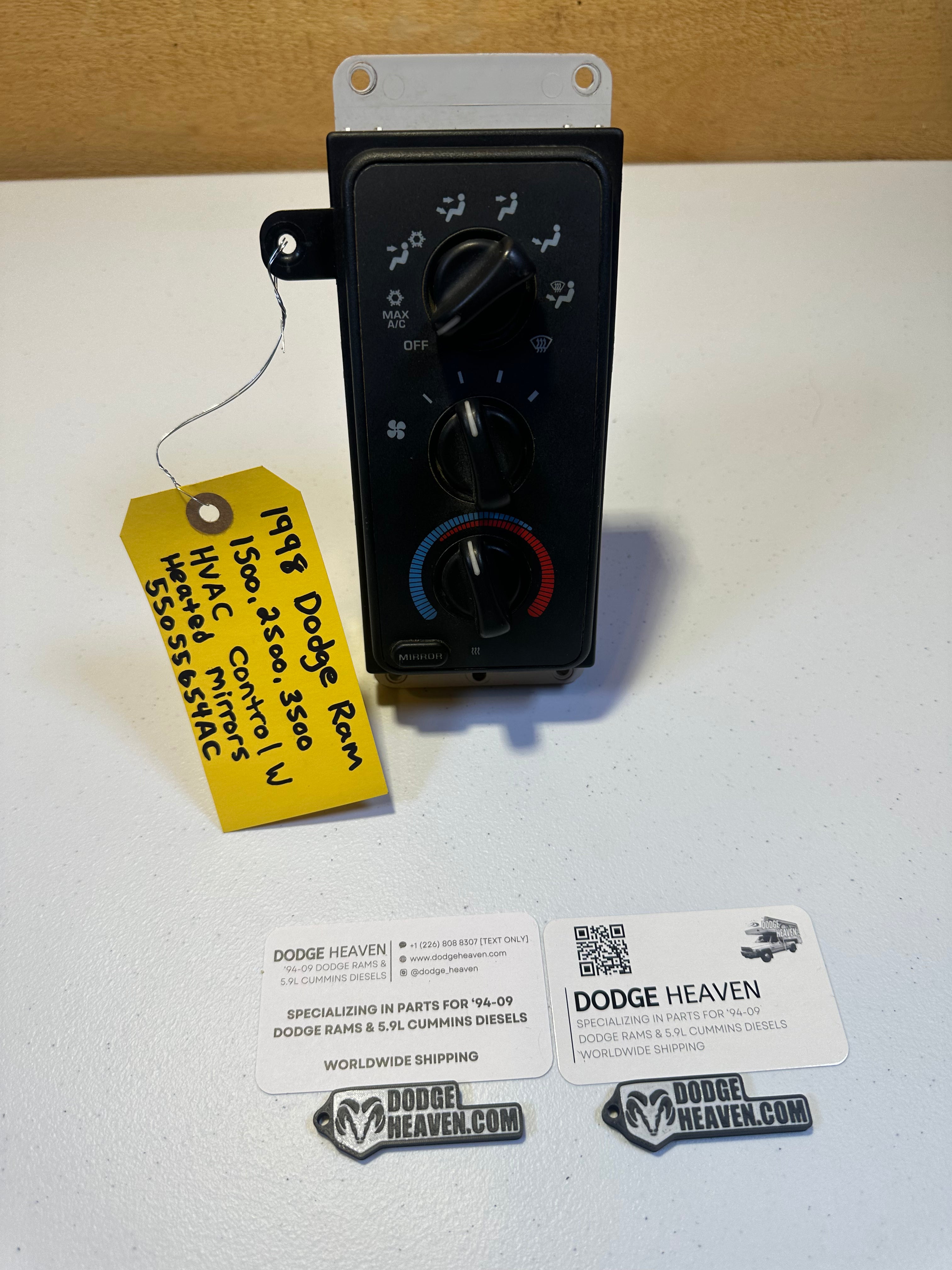 1998-1998 Dodge Ram 1500 2500 3500 HVAC Climate Control Temperature Heated Mirrors (OEM)