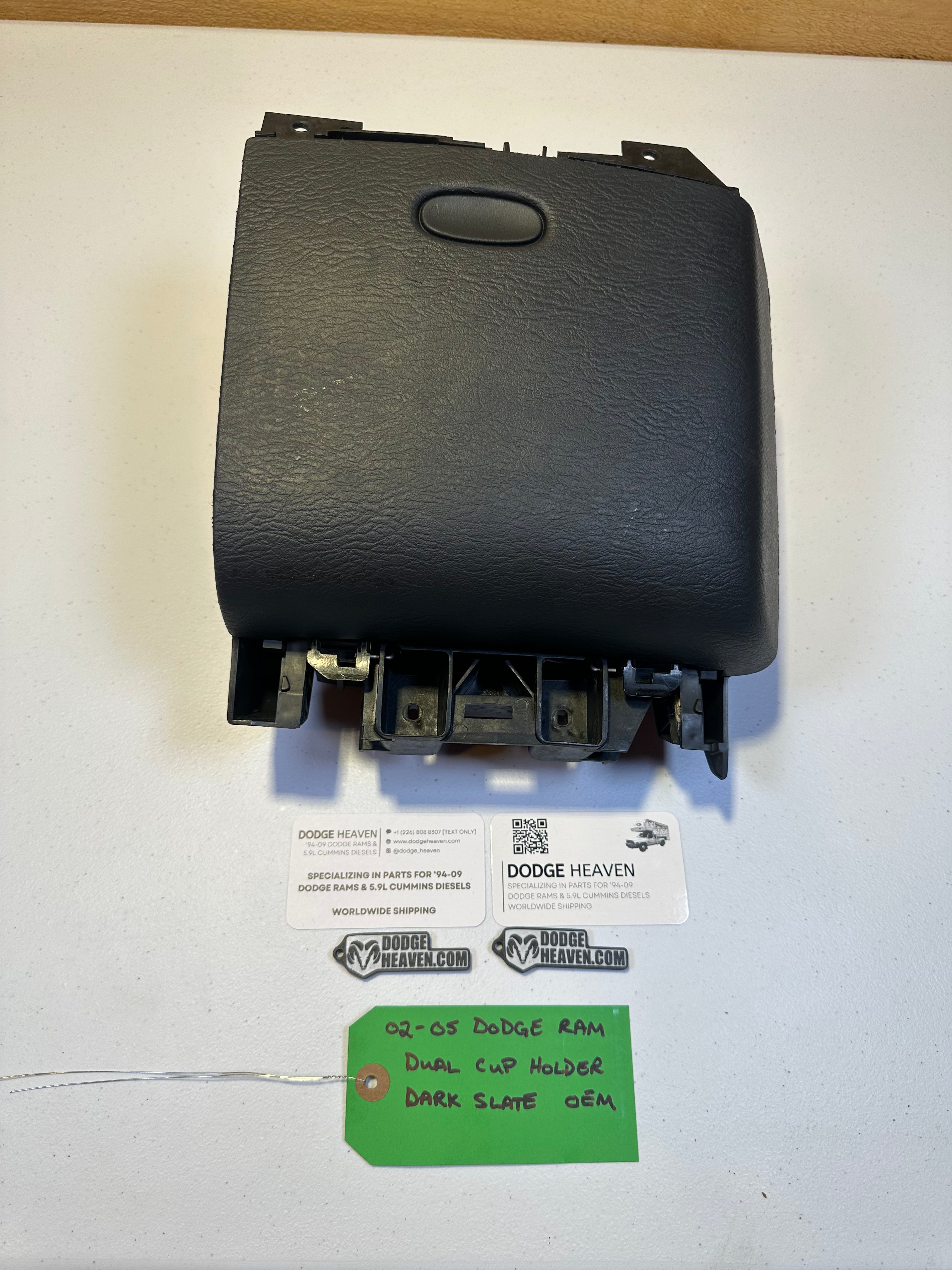 2002-2005 Dodge Ram 1500 2500 3500 Dash Flip Down Cup Holder Slate Grey (OEM)