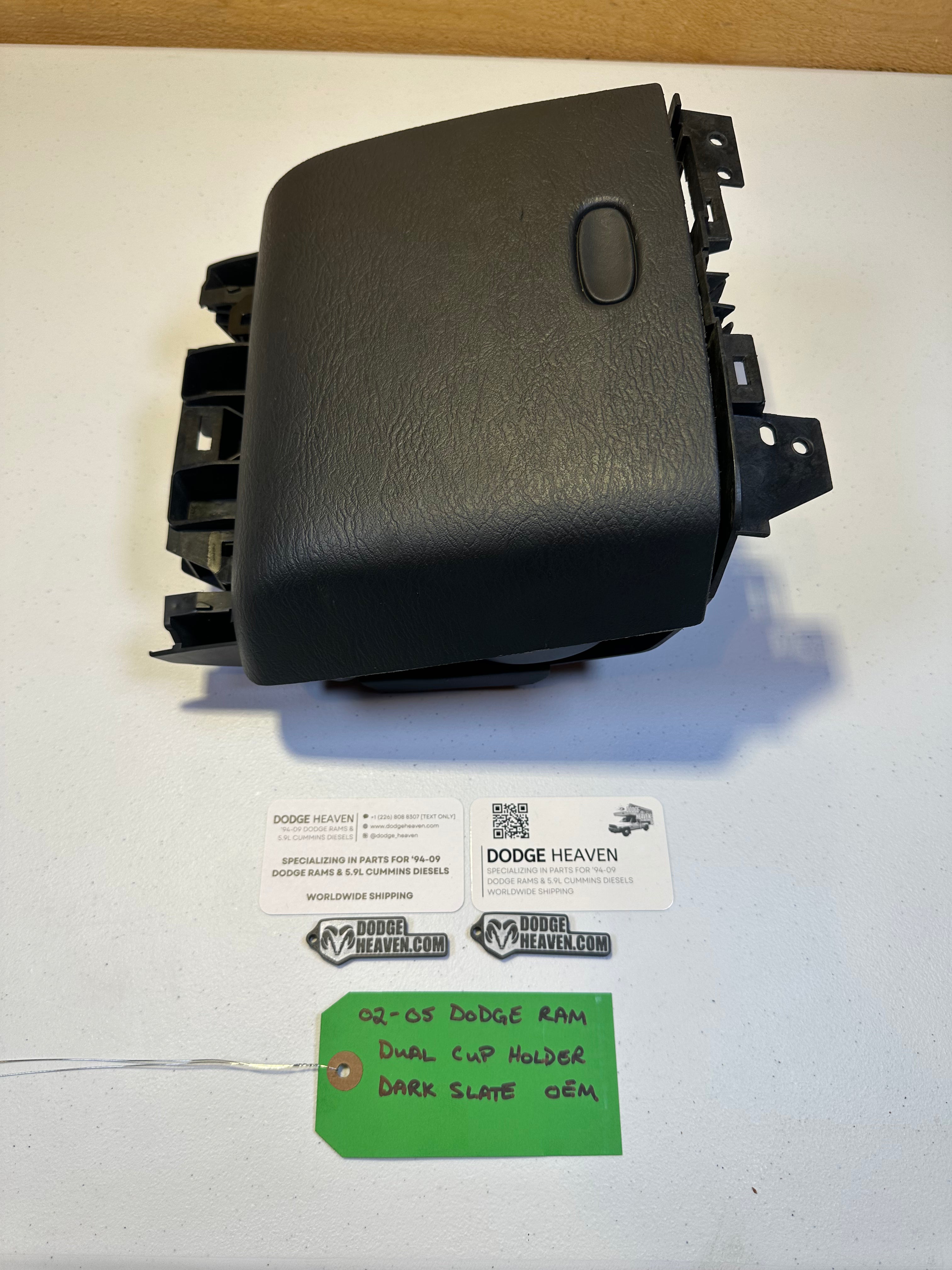 2002-2005 Dodge Ram 1500 2500 3500 Dash Flip Down Cup Holder Slate Grey (OEM)