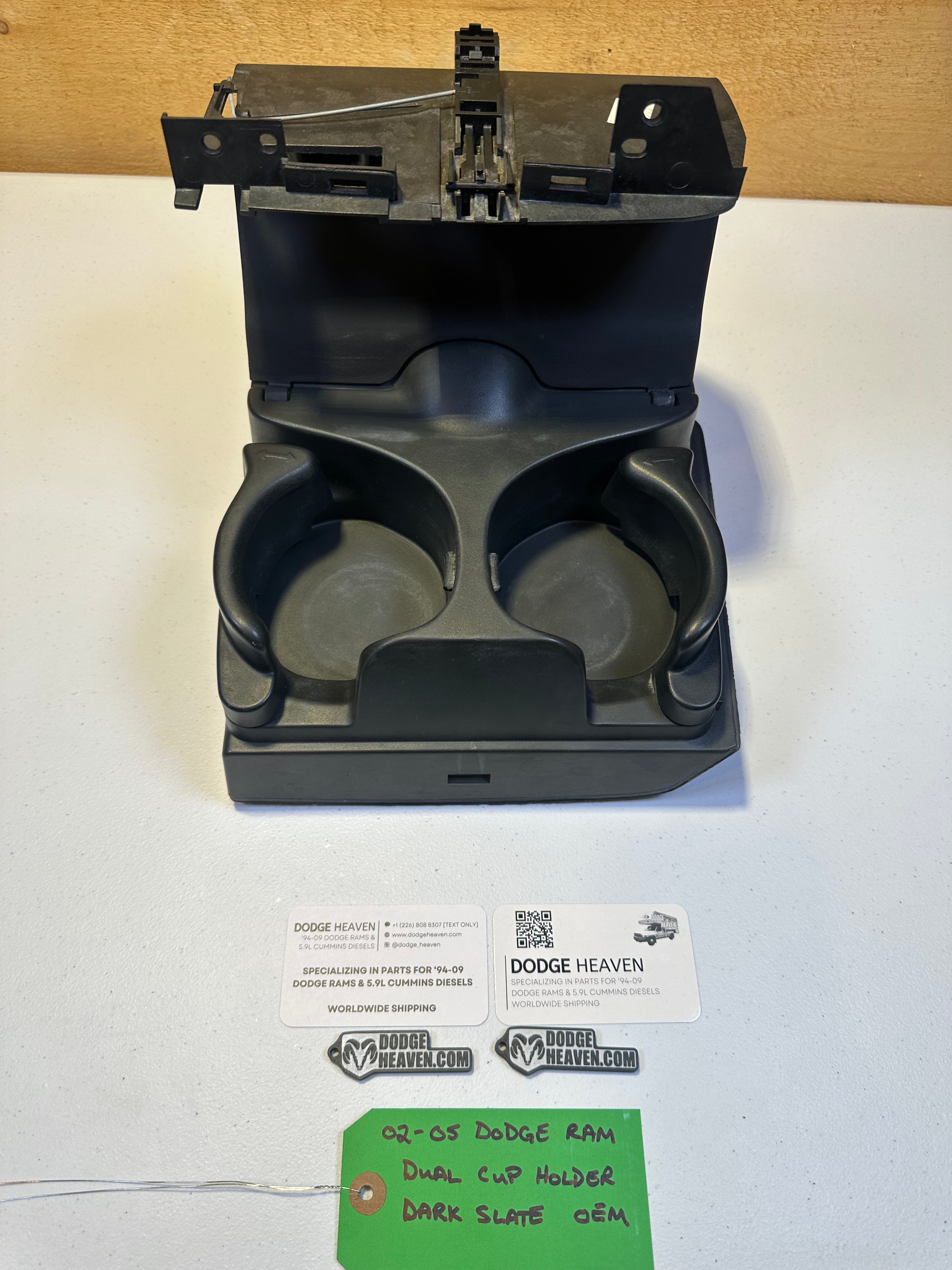 2002-2005 Dodge Ram 1500 2500 3500 Dash Flip Down Cup Holder Slate Grey (OEM)