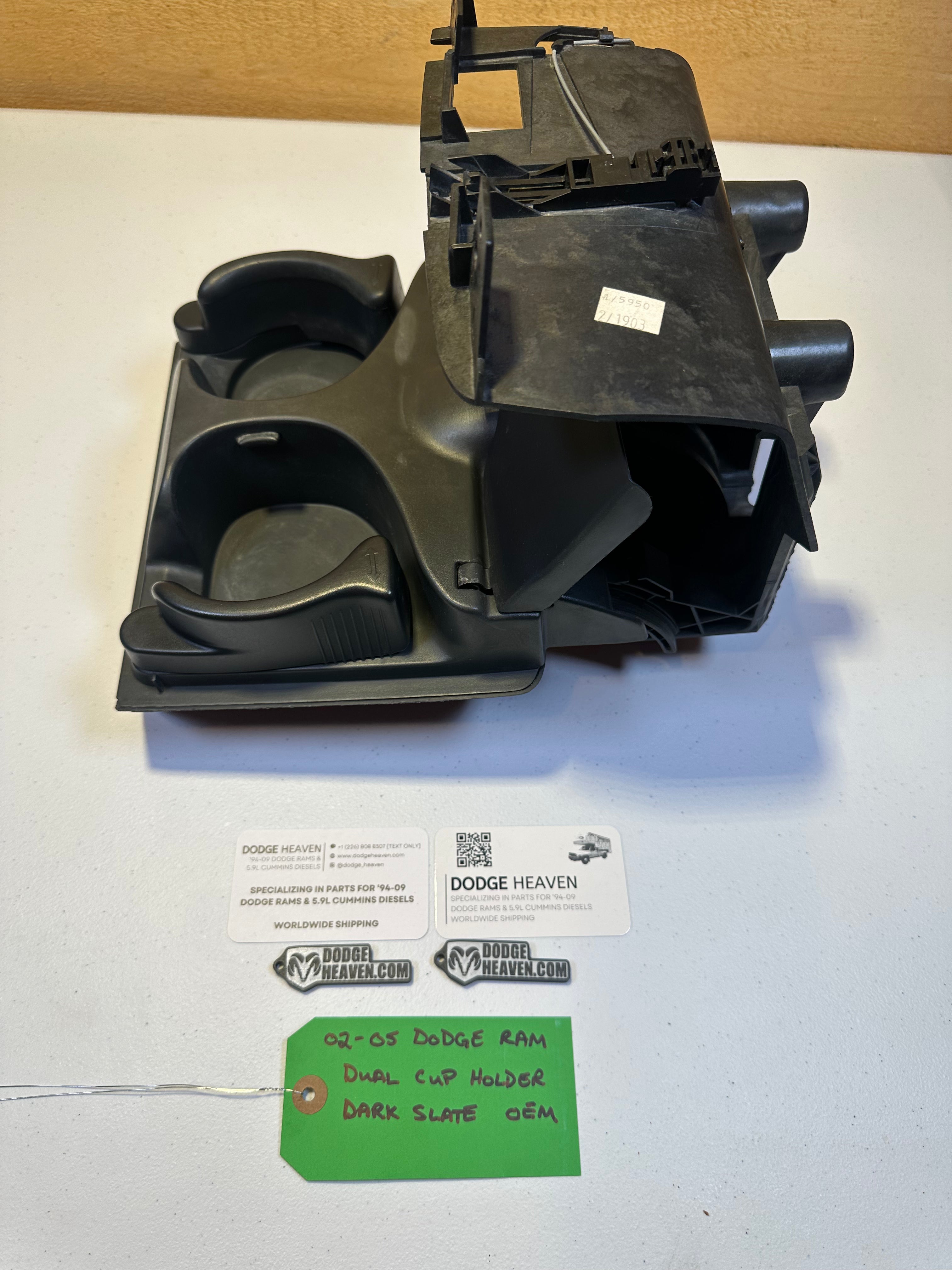 2002-2005 Dodge Ram 1500 2500 3500 Dash Flip Down Cup Holder Slate Grey (OEM)