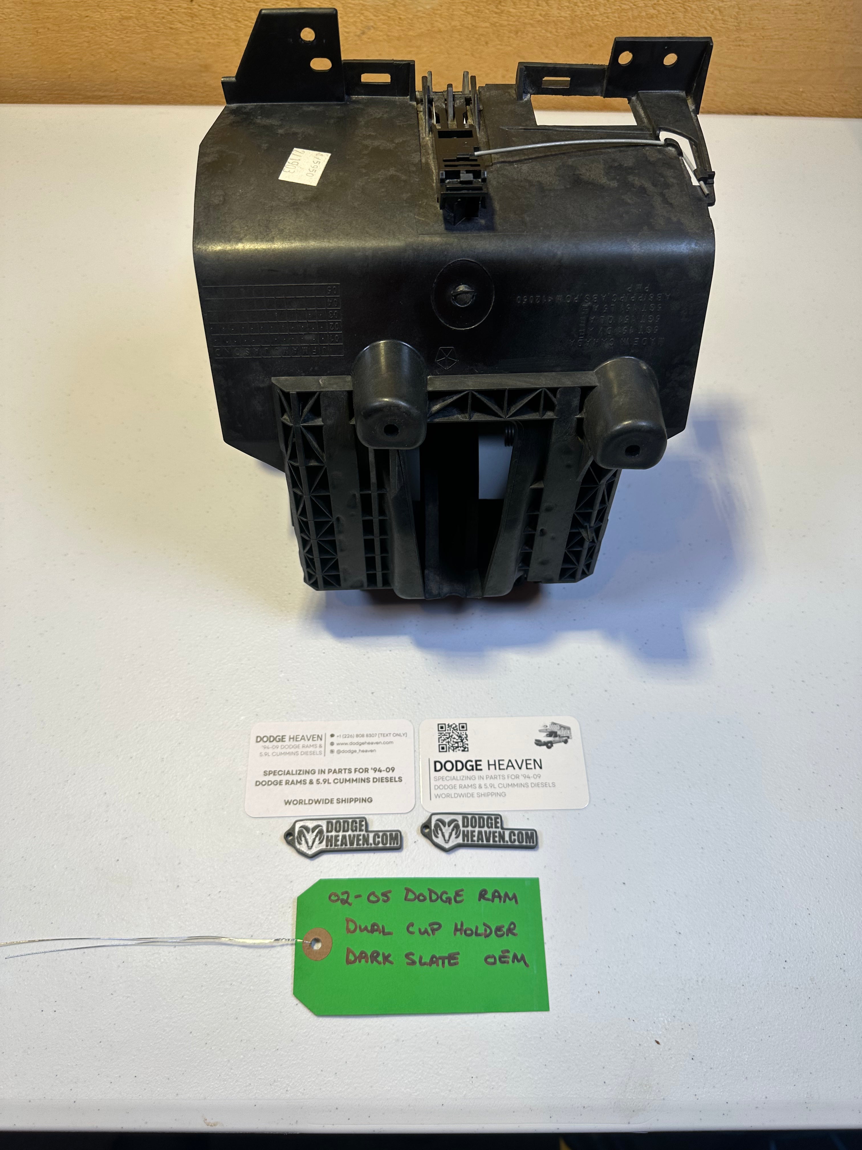 2002-2005 Dodge Ram 1500 2500 3500 Dash Flip Down Cup Holder Slate Grey (OEM)