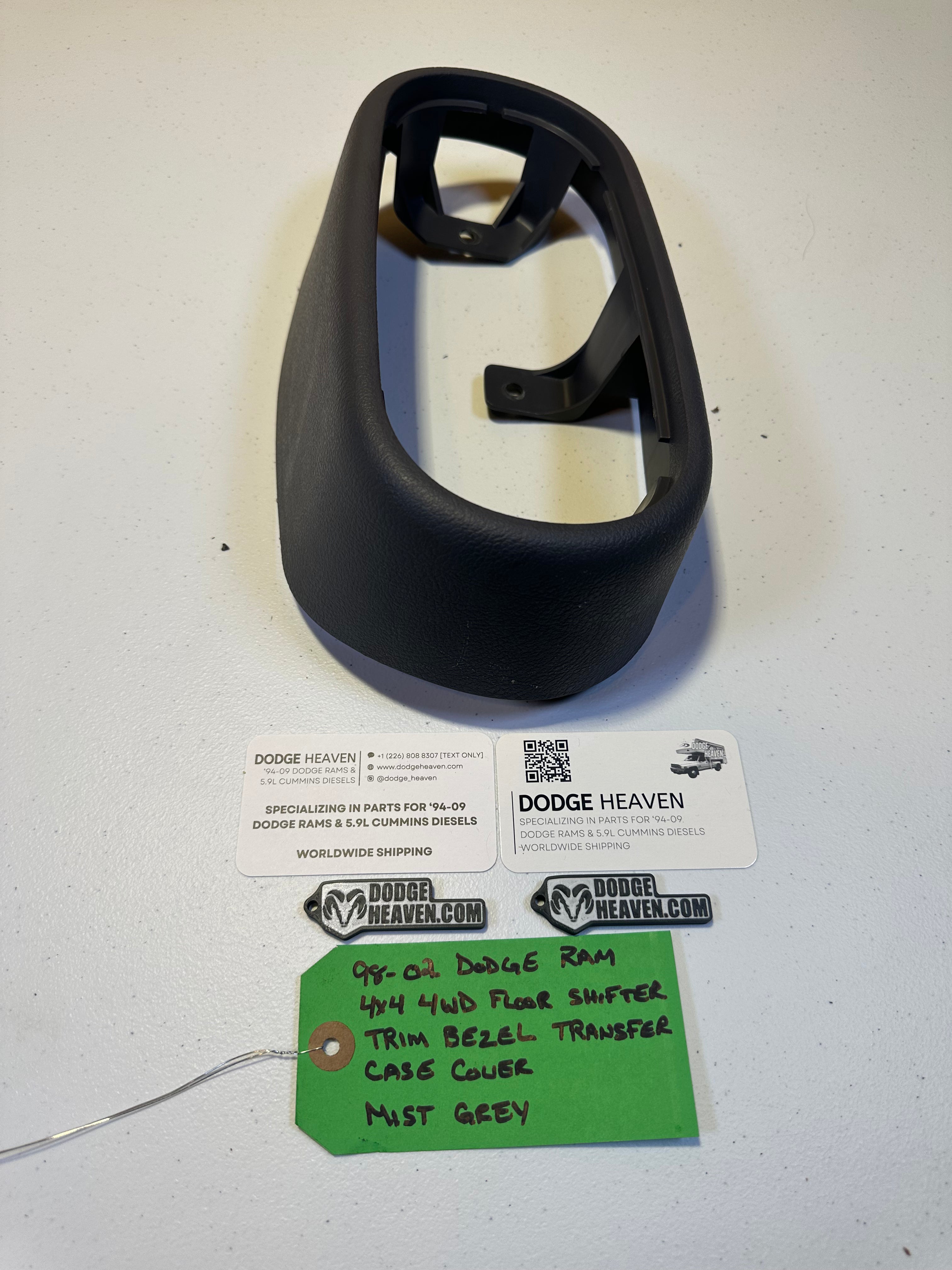 1998-2002 Dodge Ram 4x4 Transfer Case Interior Trim Bezel Mist Grey (OEM)