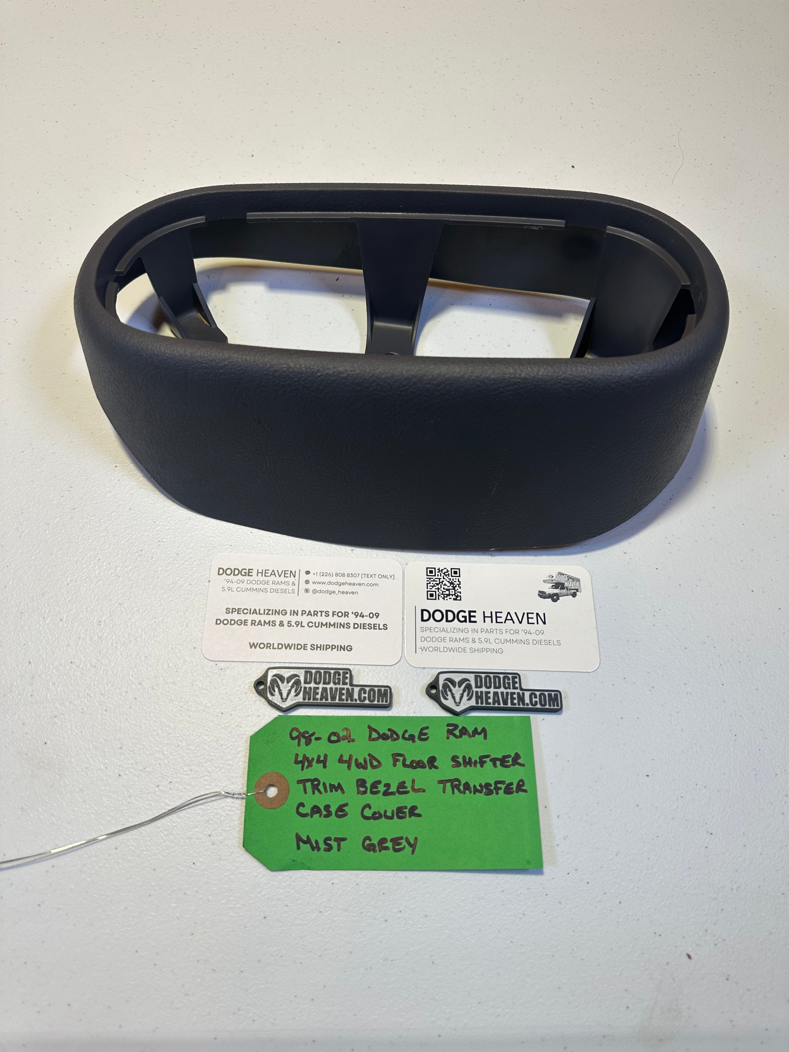 1998-2002 Dodge Ram 4x4 Transfer Case Interior Trim Bezel Mist Grey (OEM)