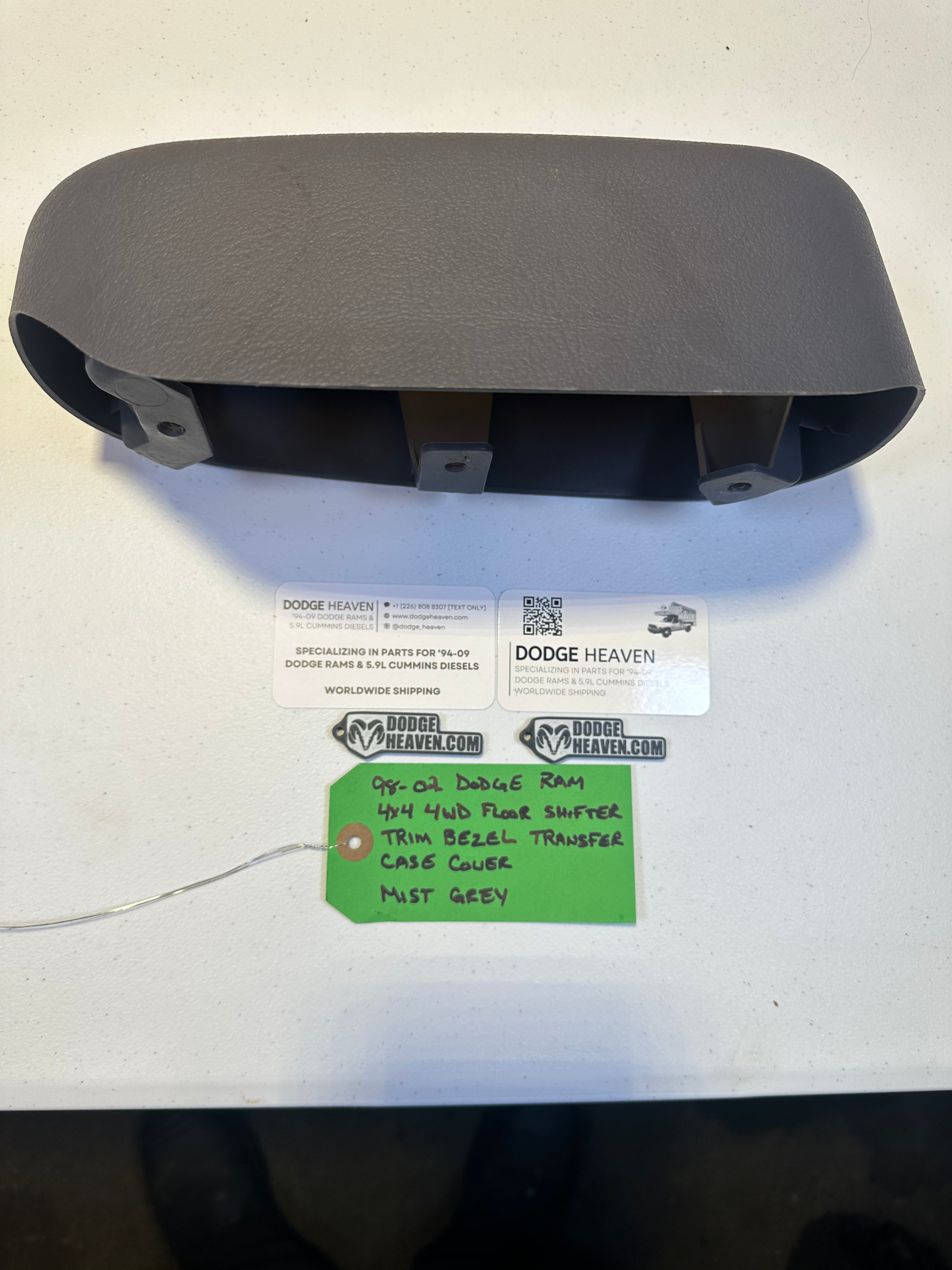 1998-2002 Dodge Ram 4x4 Transfer Case Interior Trim Bezel Mist Grey (OEM)