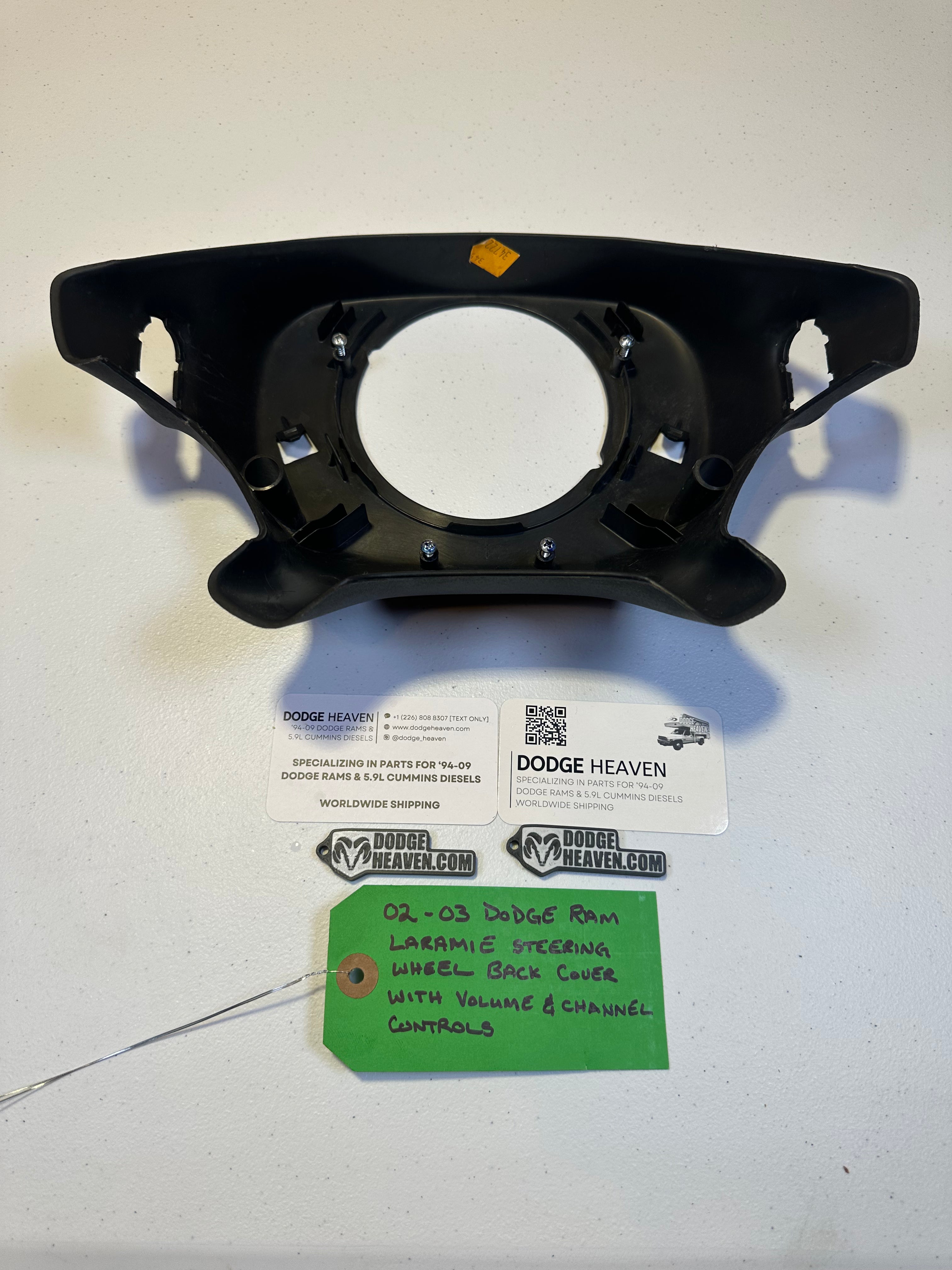 2002-2003 Dodge Ram Laramie Steering Wheel Back Cover Volume & Channel Controls Grey (OEM)