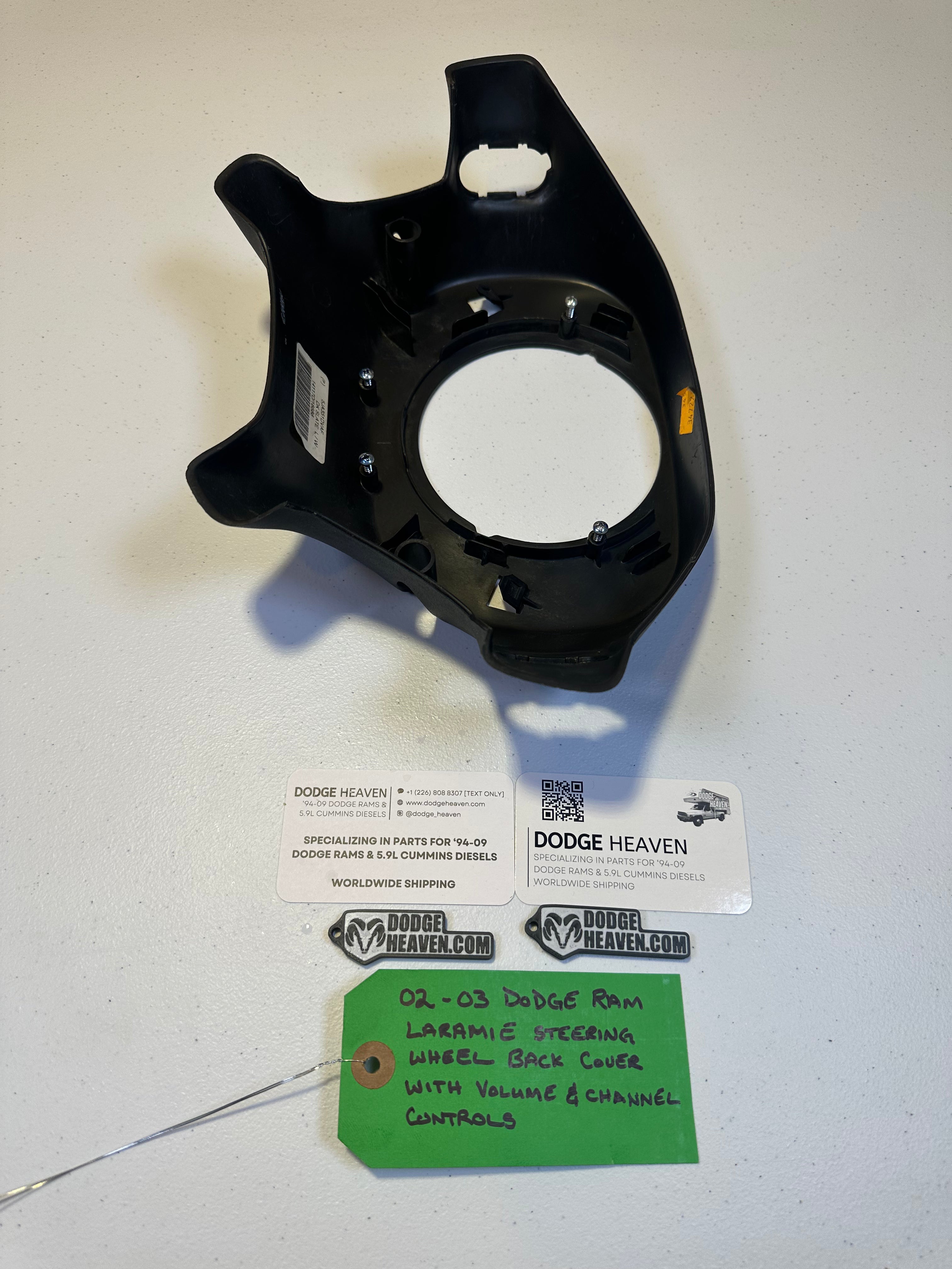 2002-2003 Dodge Ram Laramie Steering Wheel Back Cover Volume & Channel Controls Grey (OEM)