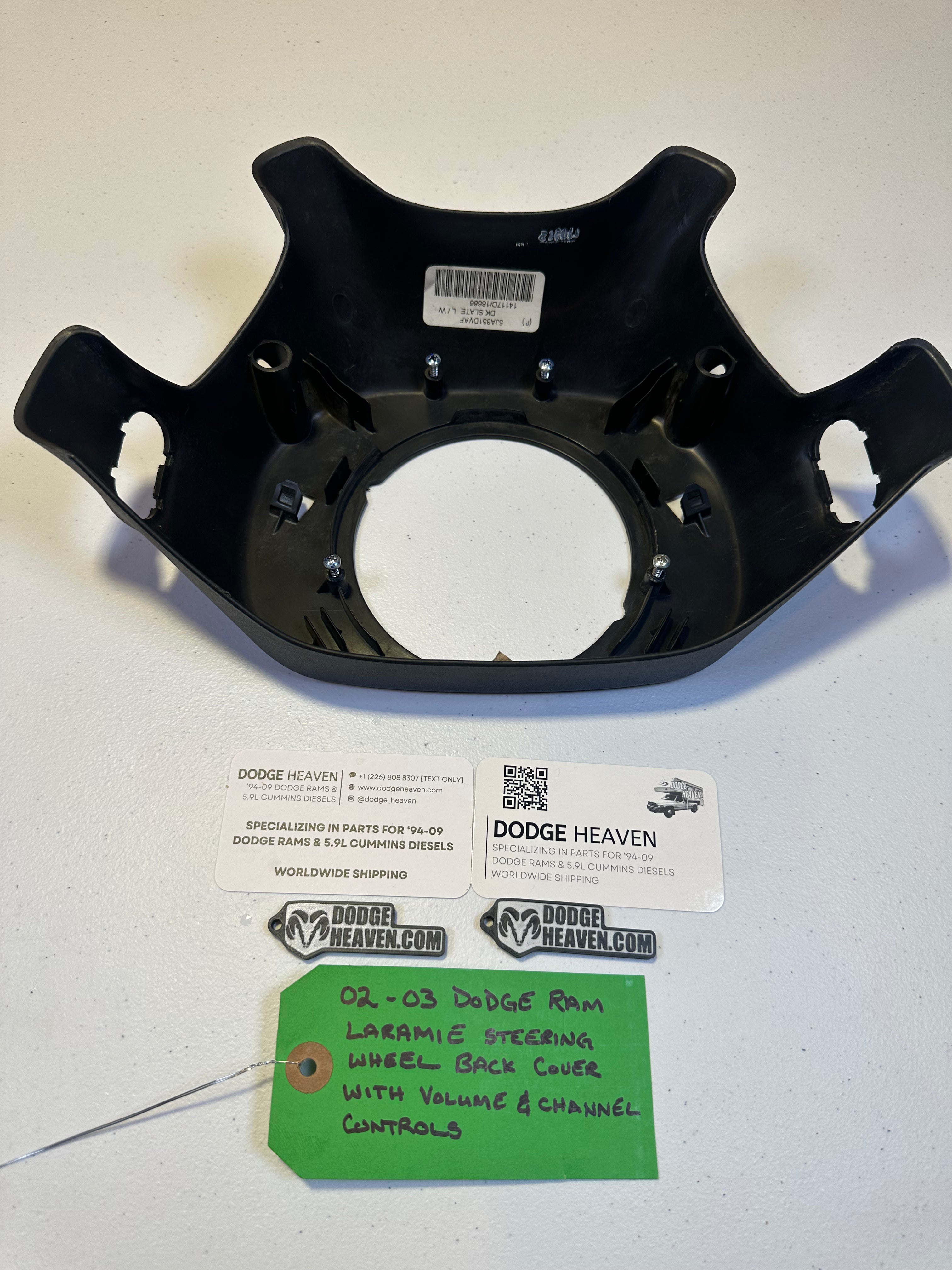 2002-2003 Dodge Ram Laramie Steering Wheel Back Cover Volume & Channel Controls Grey (OEM)