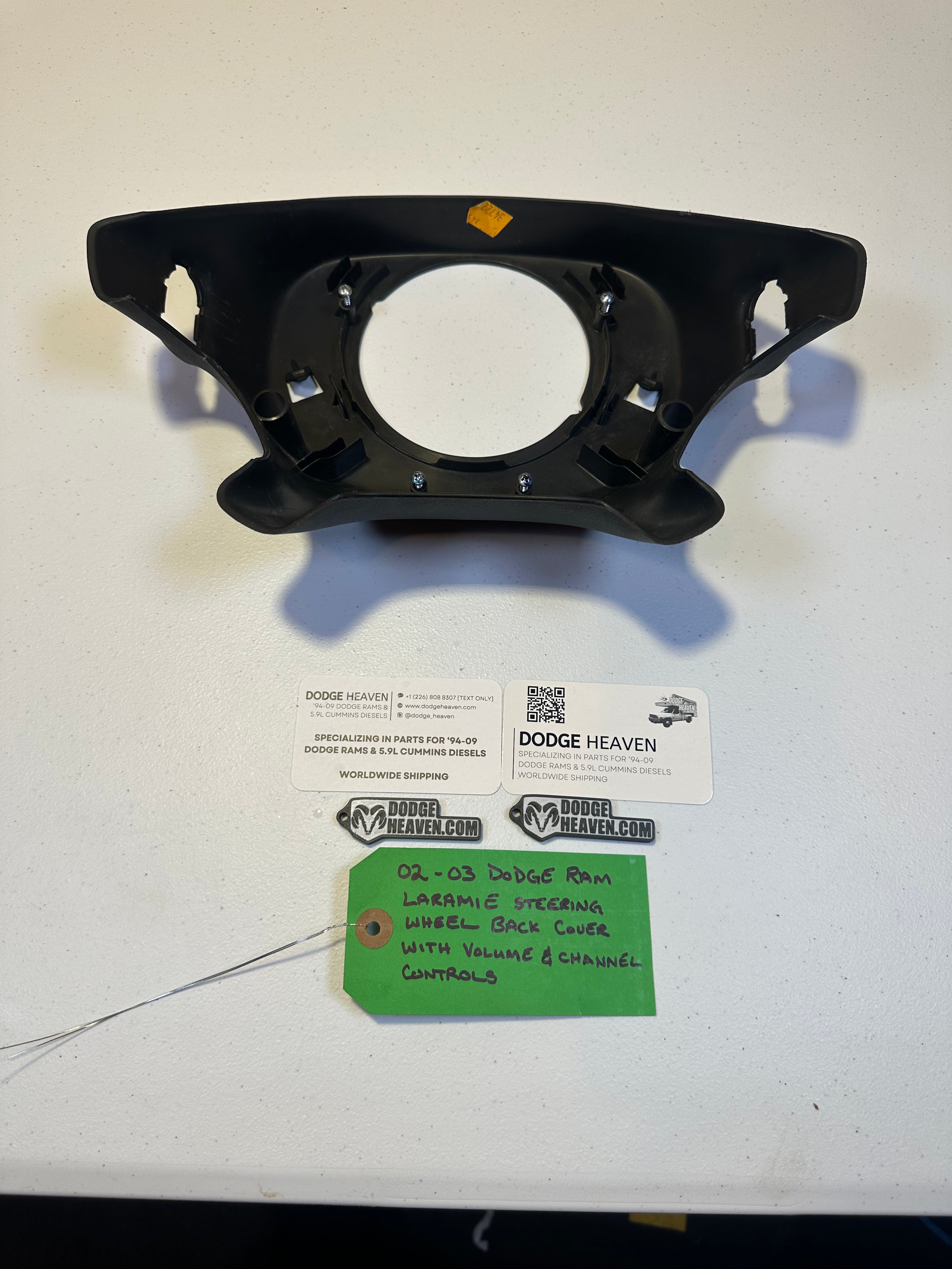 2002-2003 Dodge Ram Laramie Steering Wheel Back Cover Volume & Channel Controls Grey (OEM)