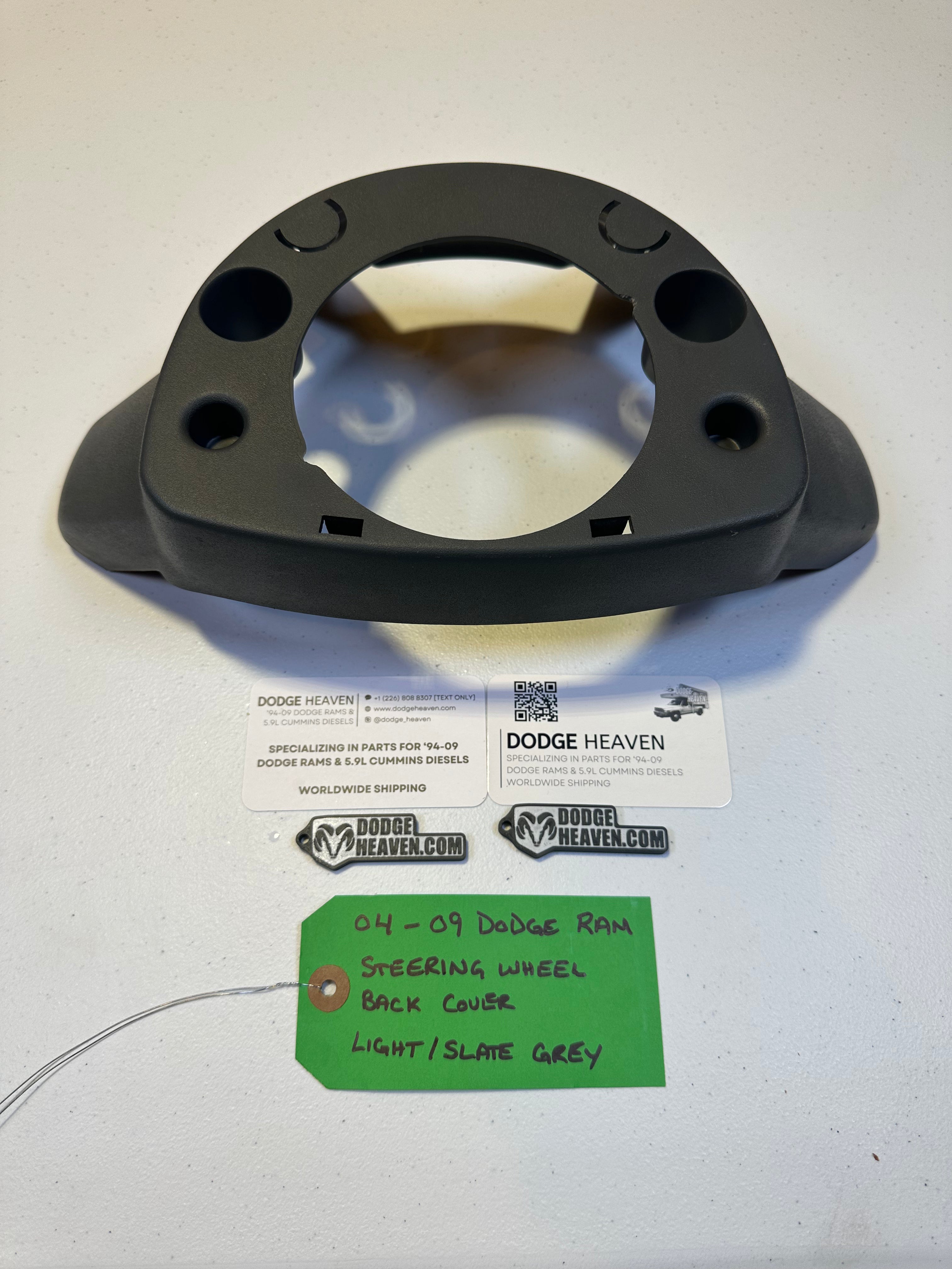 2004-2009 Dodge Ram Steering Wheel Back Cover Light Grey (OEM)