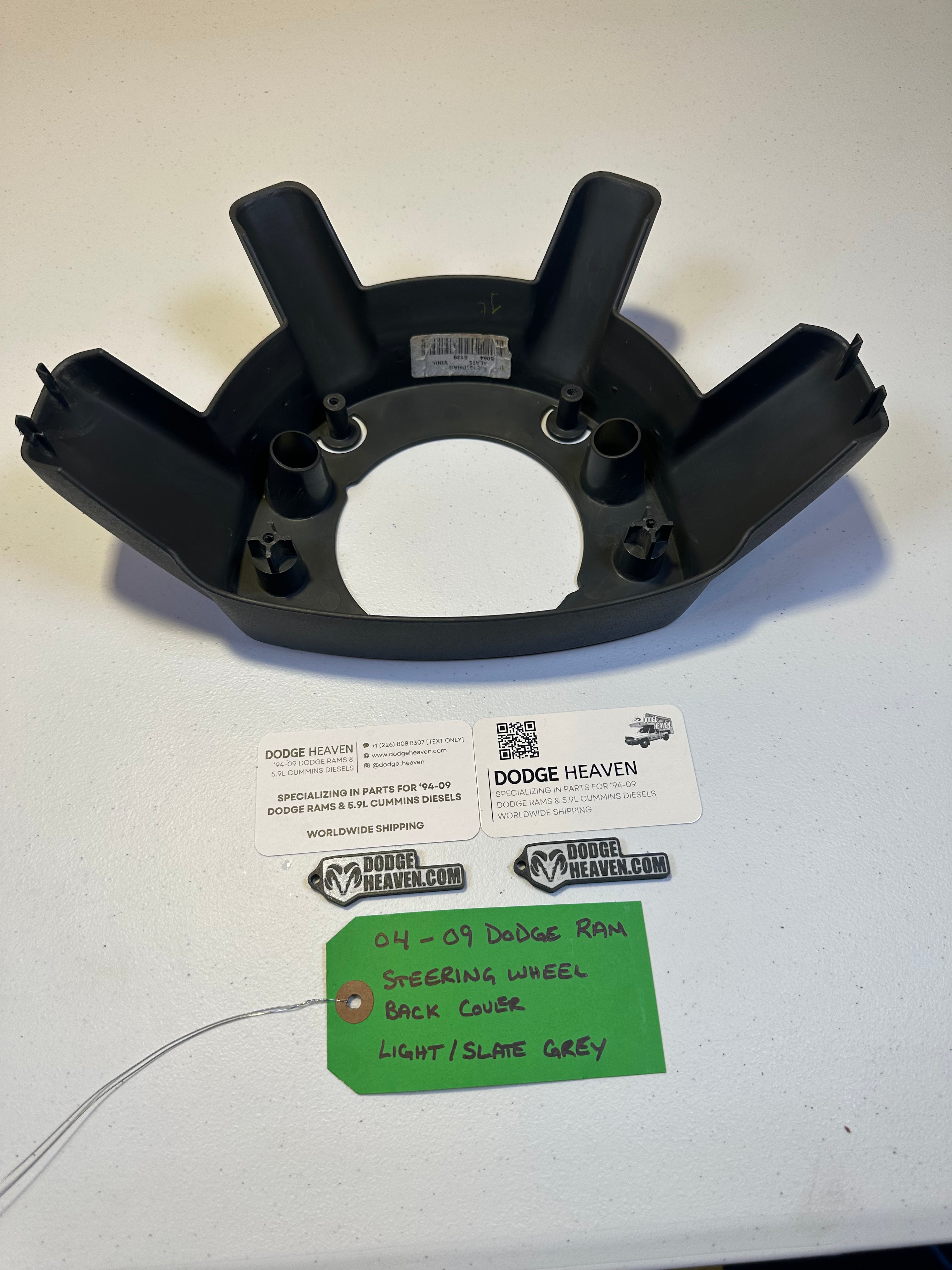 2004-2009 Dodge Ram Steering Wheel Back Cover Light Grey (OEM)