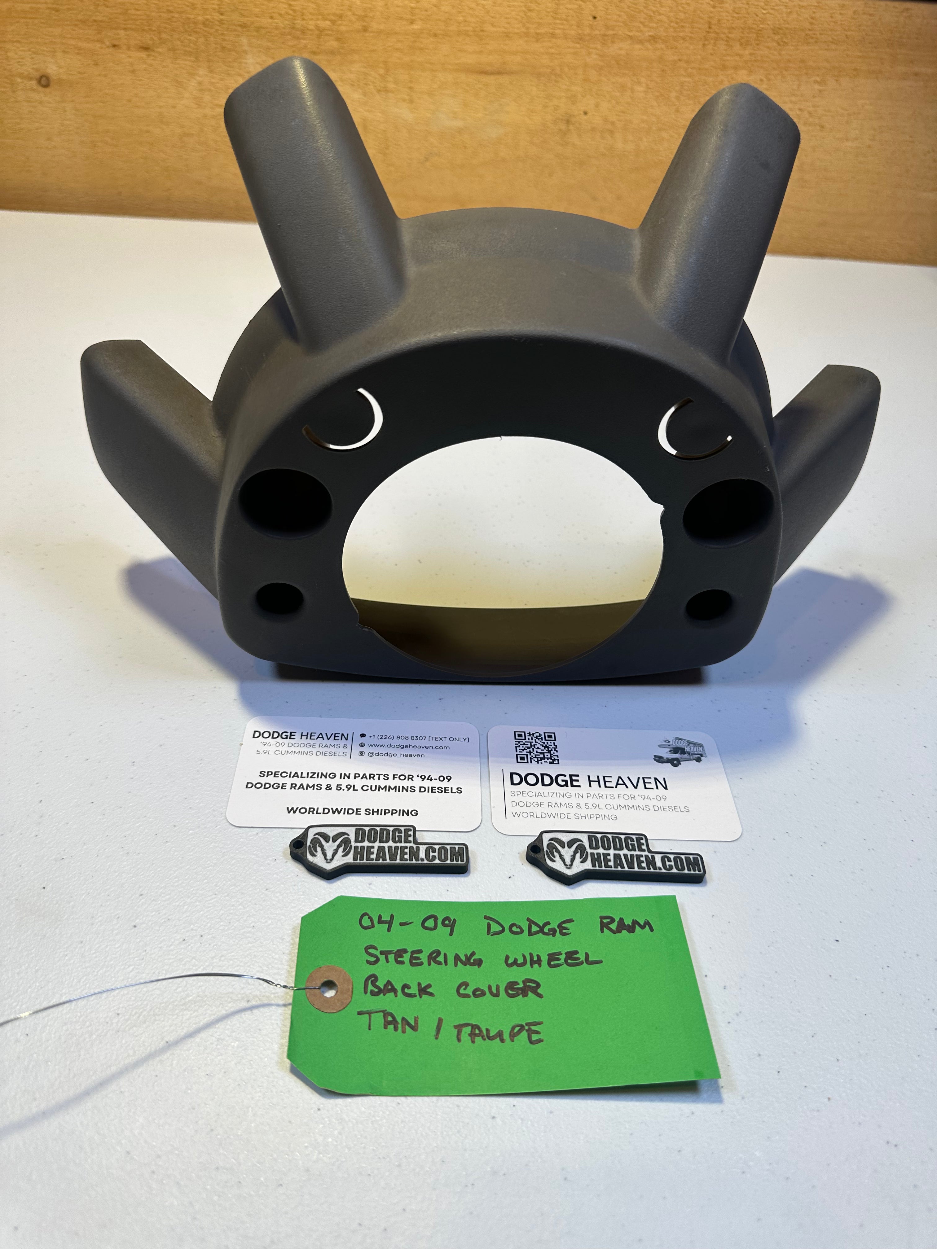 2004-2009 Dodge Ram 1500 2500 3500 Steering Wheel Back Cover Taupe / Tan (OEM)