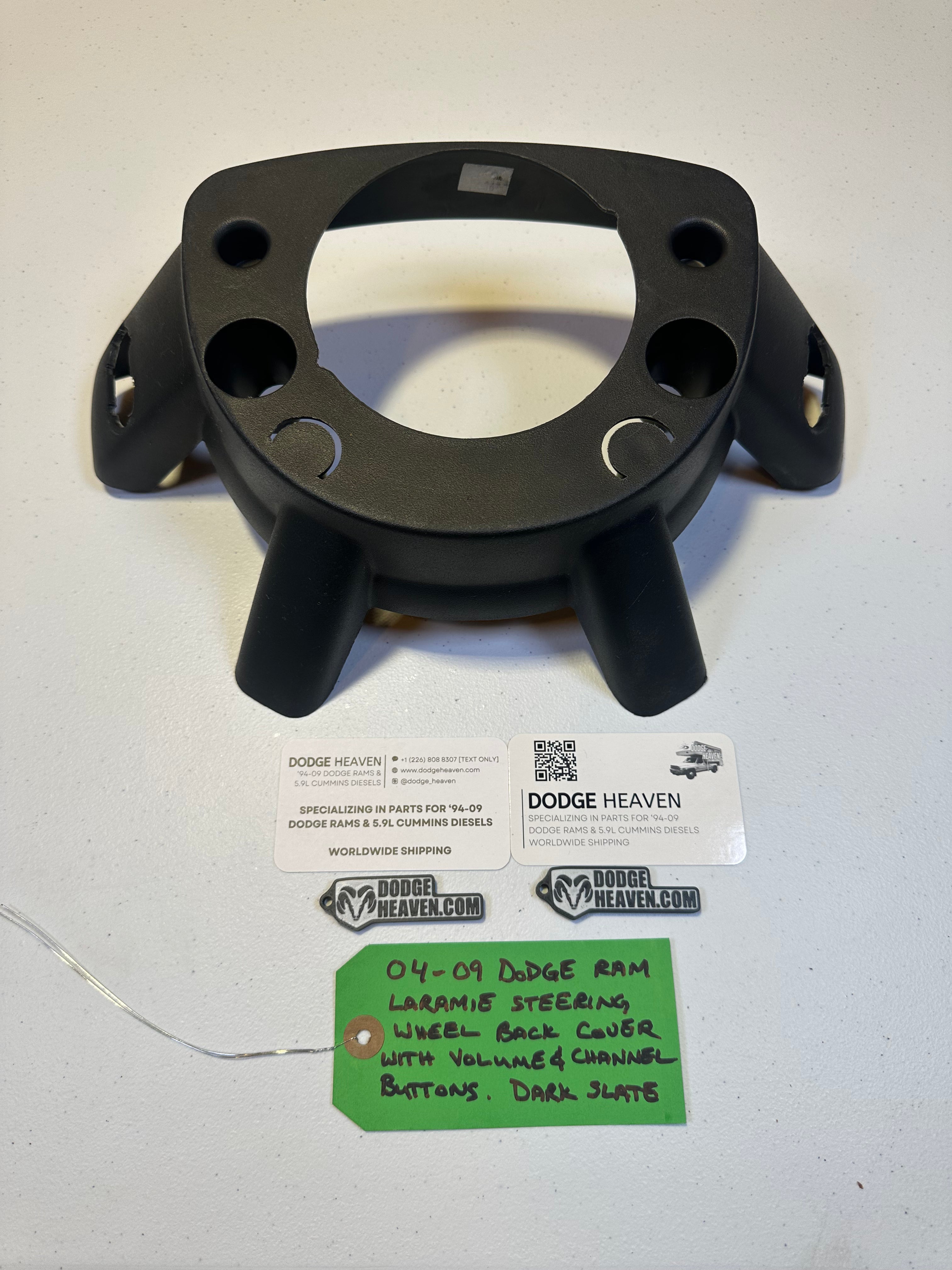 2004-2009 Dodge Ram 1500 2500 3500 Laramie Steering Wheel Cover Volume Control Grey (OEM)