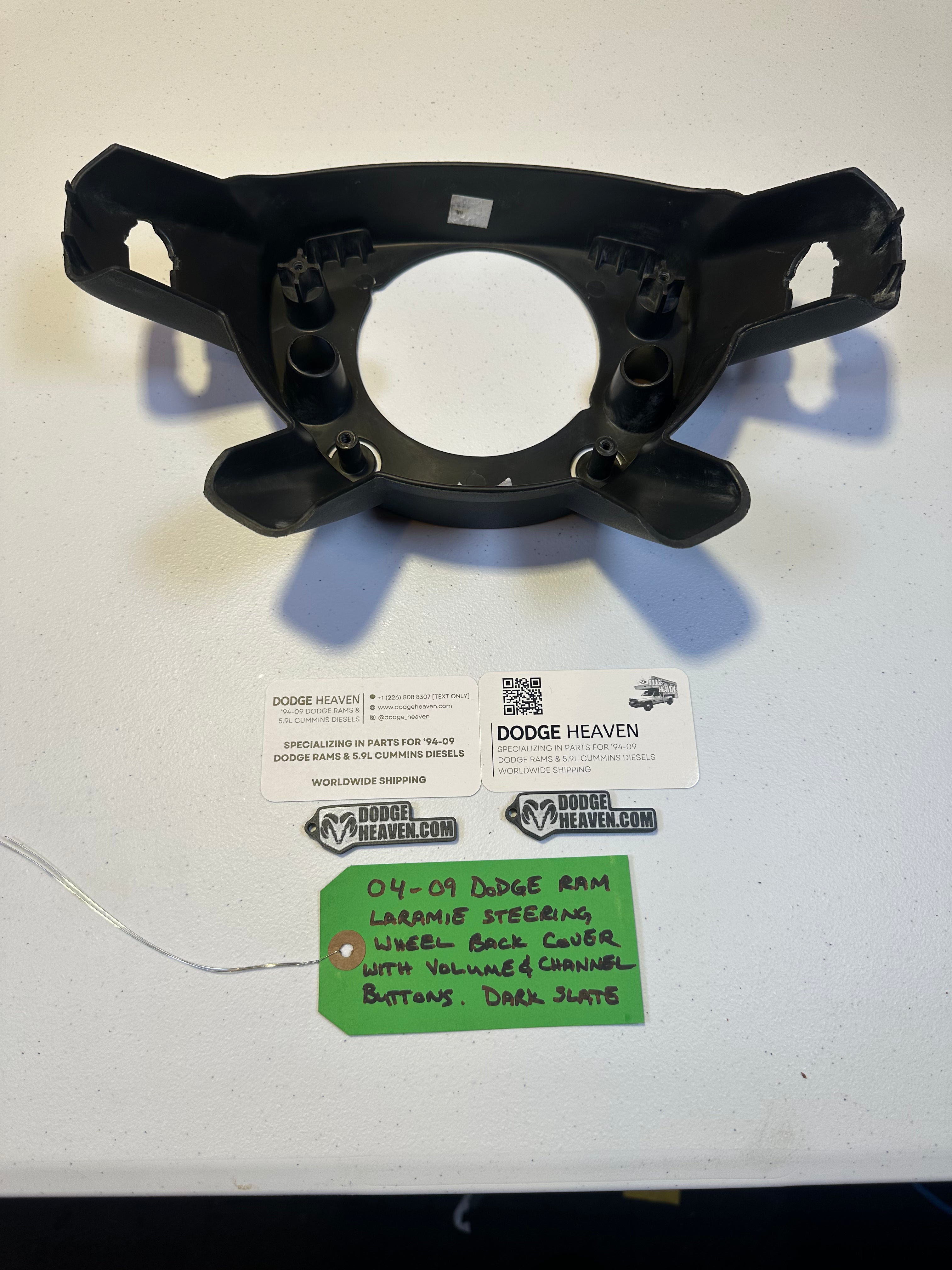 2004-2009 Dodge Ram 1500 2500 3500 Laramie Steering Wheel Cover Volume Control Grey (OEM)