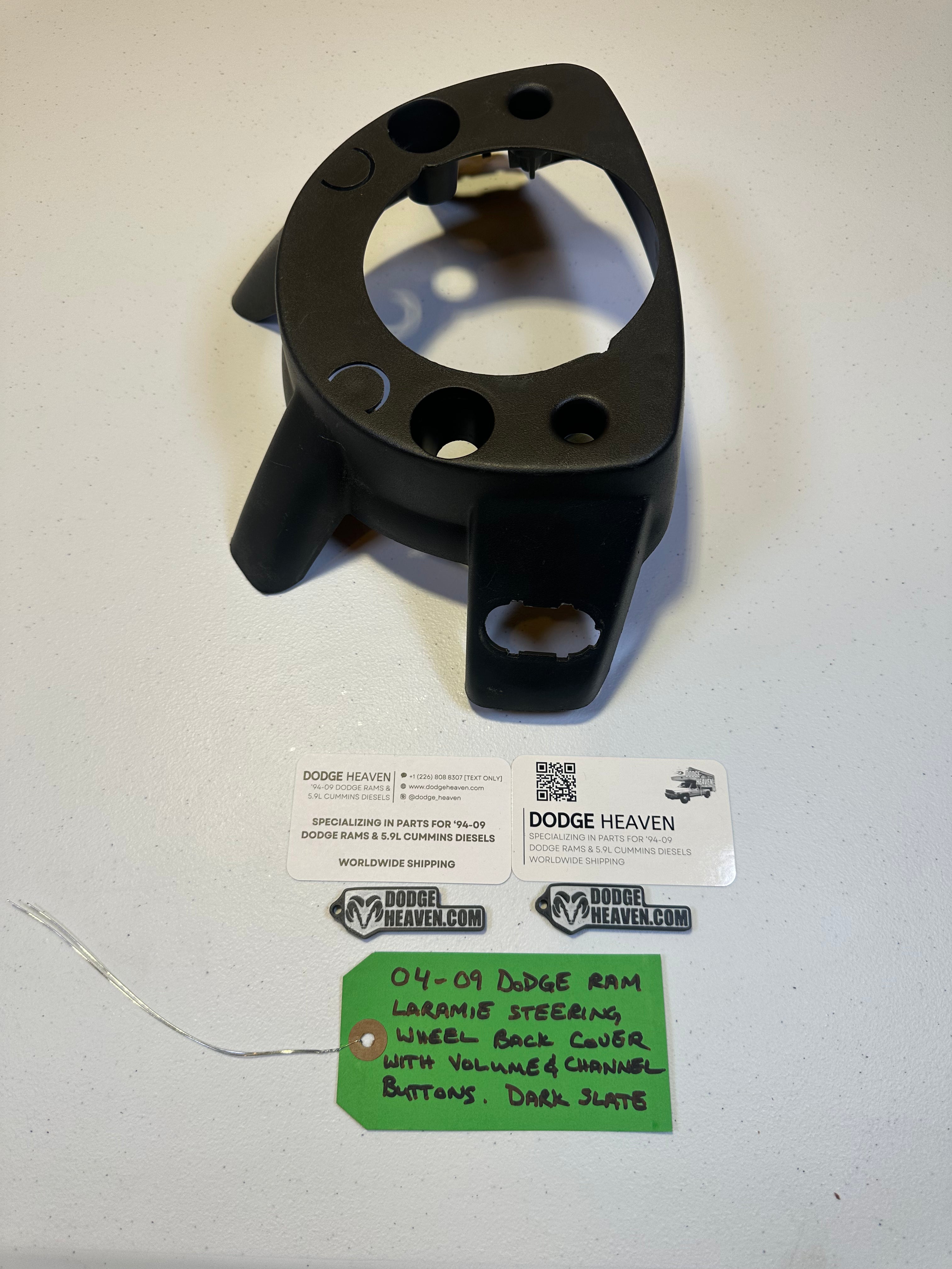 2004-2009 Dodge Ram 1500 2500 3500 Laramie Steering Wheel Cover Volume Control Grey (OEM)